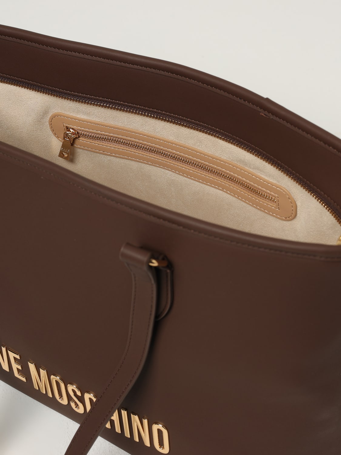 LOVE MOSCHINO TOTE BAG: Shoulder bag woman Love Moschino, Burnt - Img 3