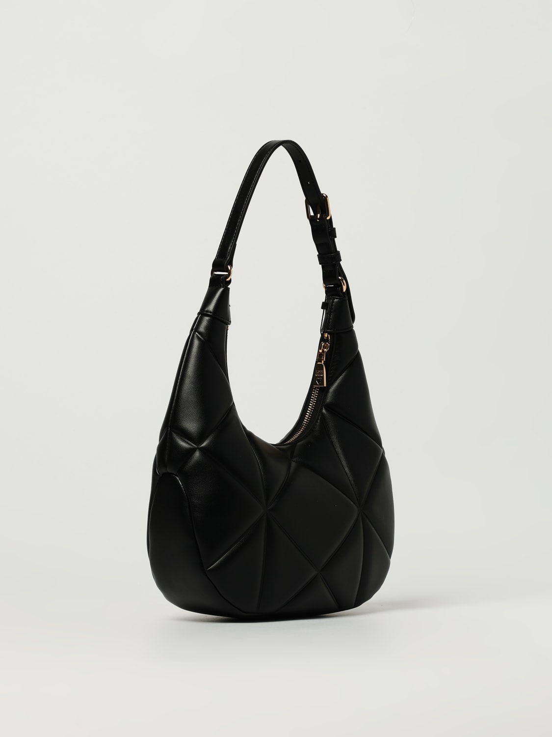 LOVE MOSCHINO BORSA A SPALLA: Borsa Hobo Love Moschino in pelle sintetica matelassè , Nero - Img 2