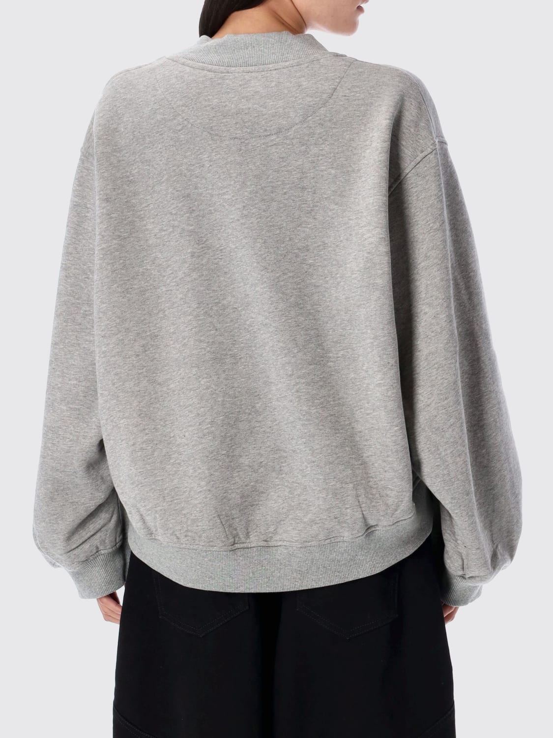 THE ATTICO FELPA: Felpa oversize The Attico in cotone , Grigio - Img 2