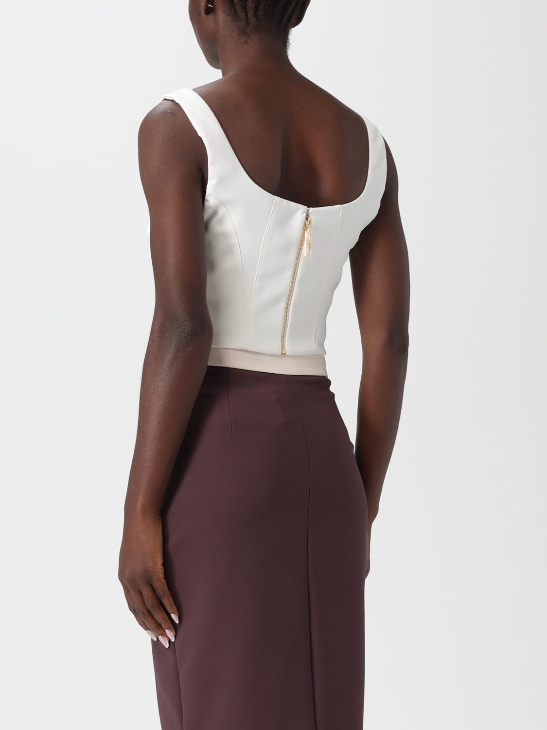 ELISABETTA FRANCHI TOP: Top woman Elisabetta Franchi, Ivory - Img 2