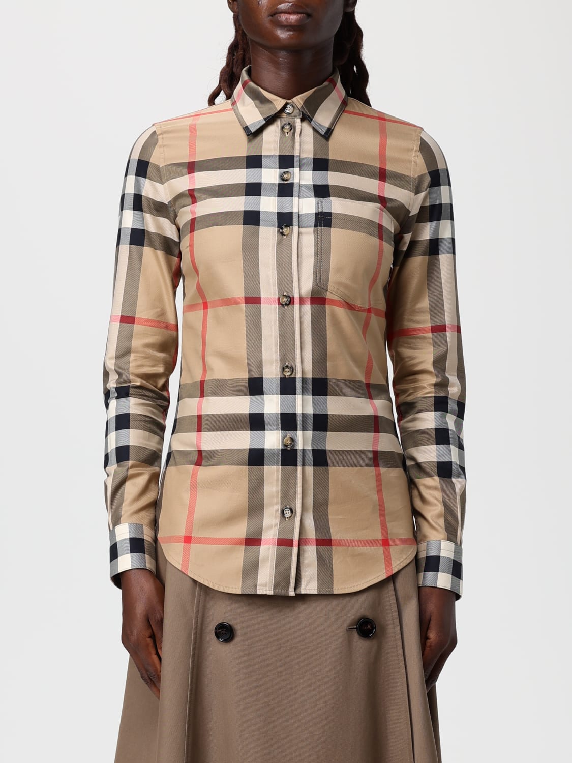 BURBERRY: Shirt woman - Beige | Burberry shirt 8111856 online at