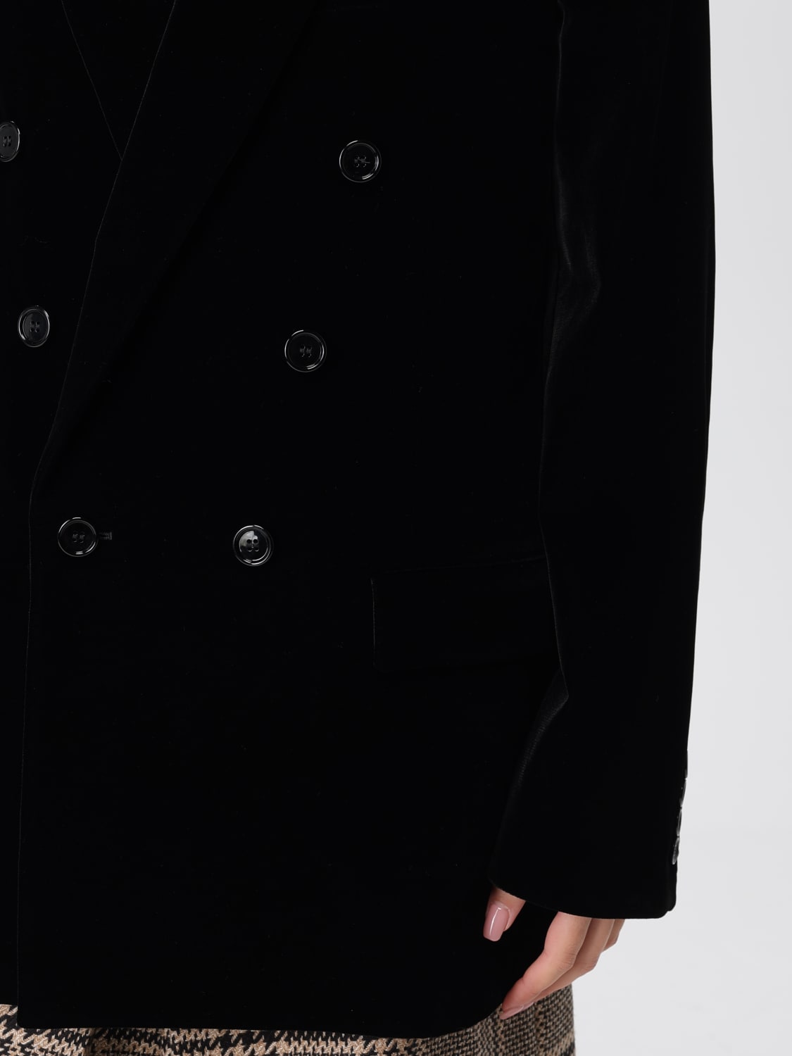 SAINT LAURENT GIACCA: Blazer doppiopetto Saint Laurent in velluto , Nero - Img 5