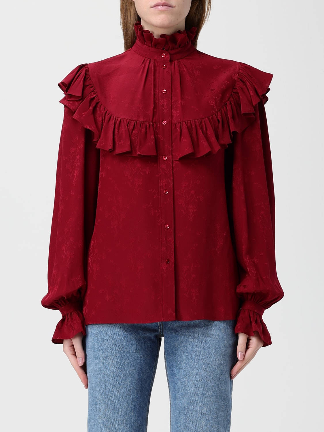 SAINT LAURENT SHIRT: Jacket woman Saint Laurent, Amaranth - Img 1