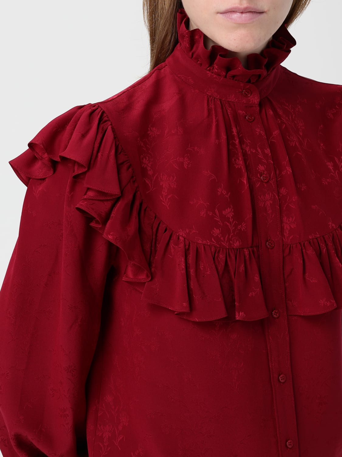 SAINT LAURENT SHIRT: Jacket woman Saint Laurent, Amaranth - Img 5