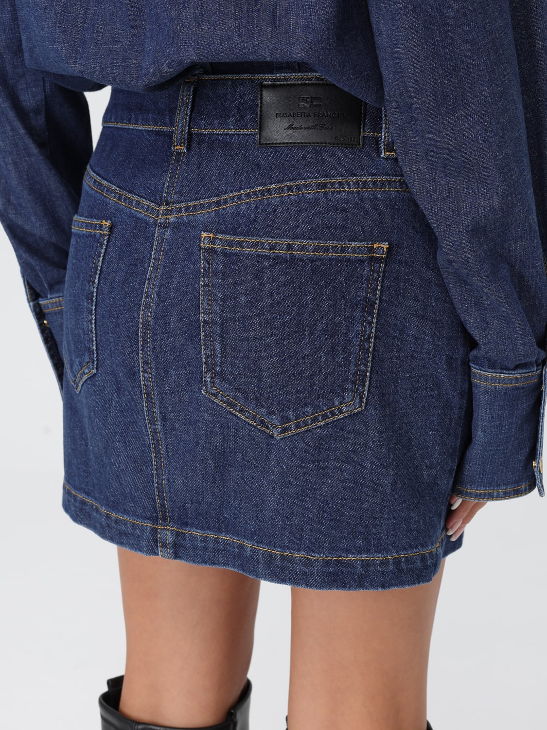 ELISABETTA FRANCHI DRESS: Dress woman Elisabetta Franchi, Denim - Img 3