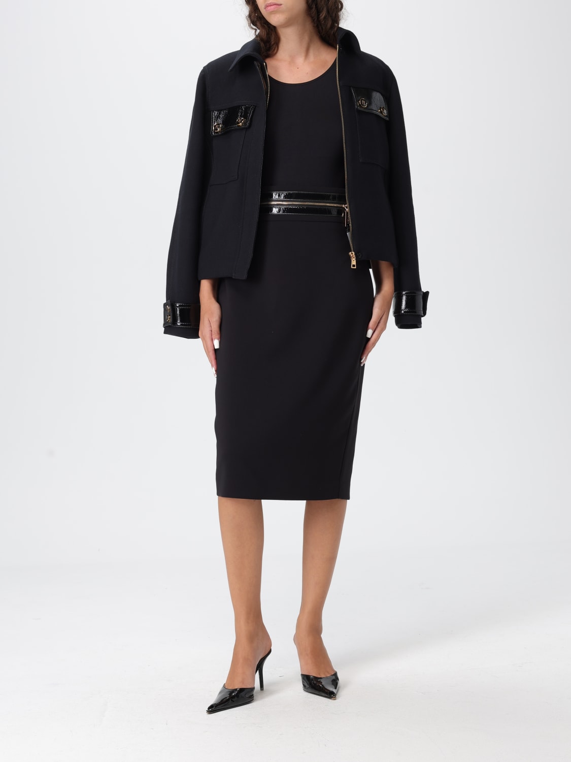 ELISABETTA FRANCHI JACKET: Coat woman Elisabetta Franchi, Black - Img 2