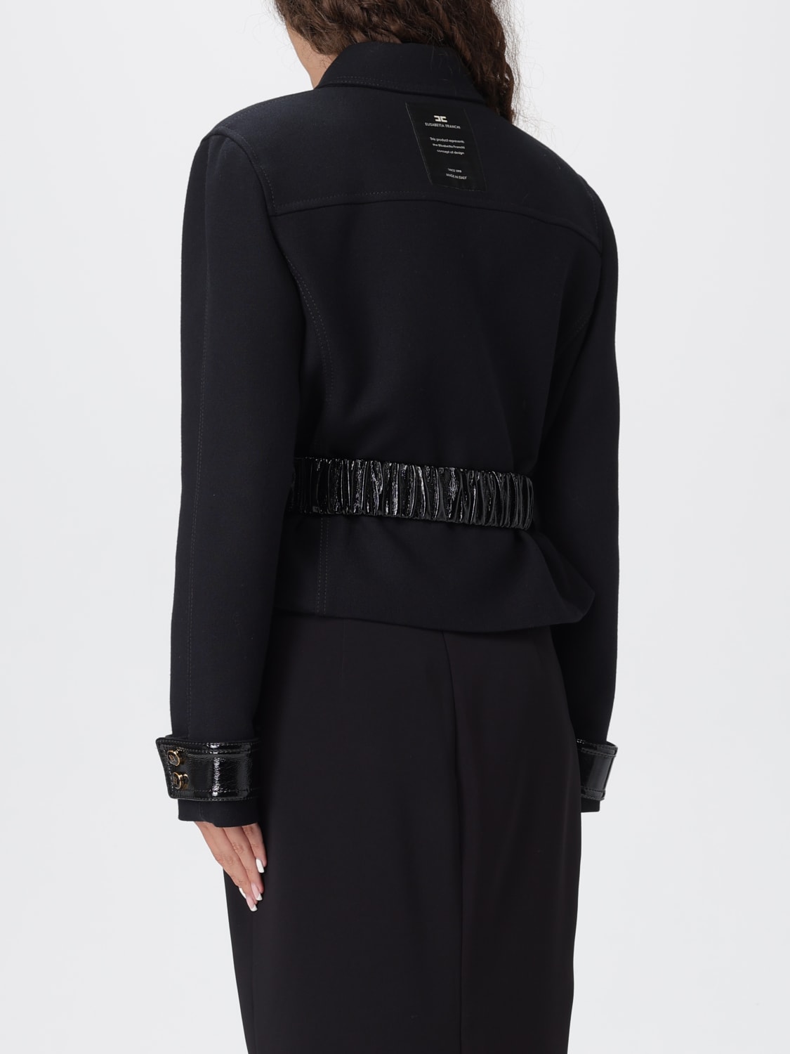 ELISABETTA FRANCHI JACKET: Coat woman Elisabetta Franchi, Black - Img 3