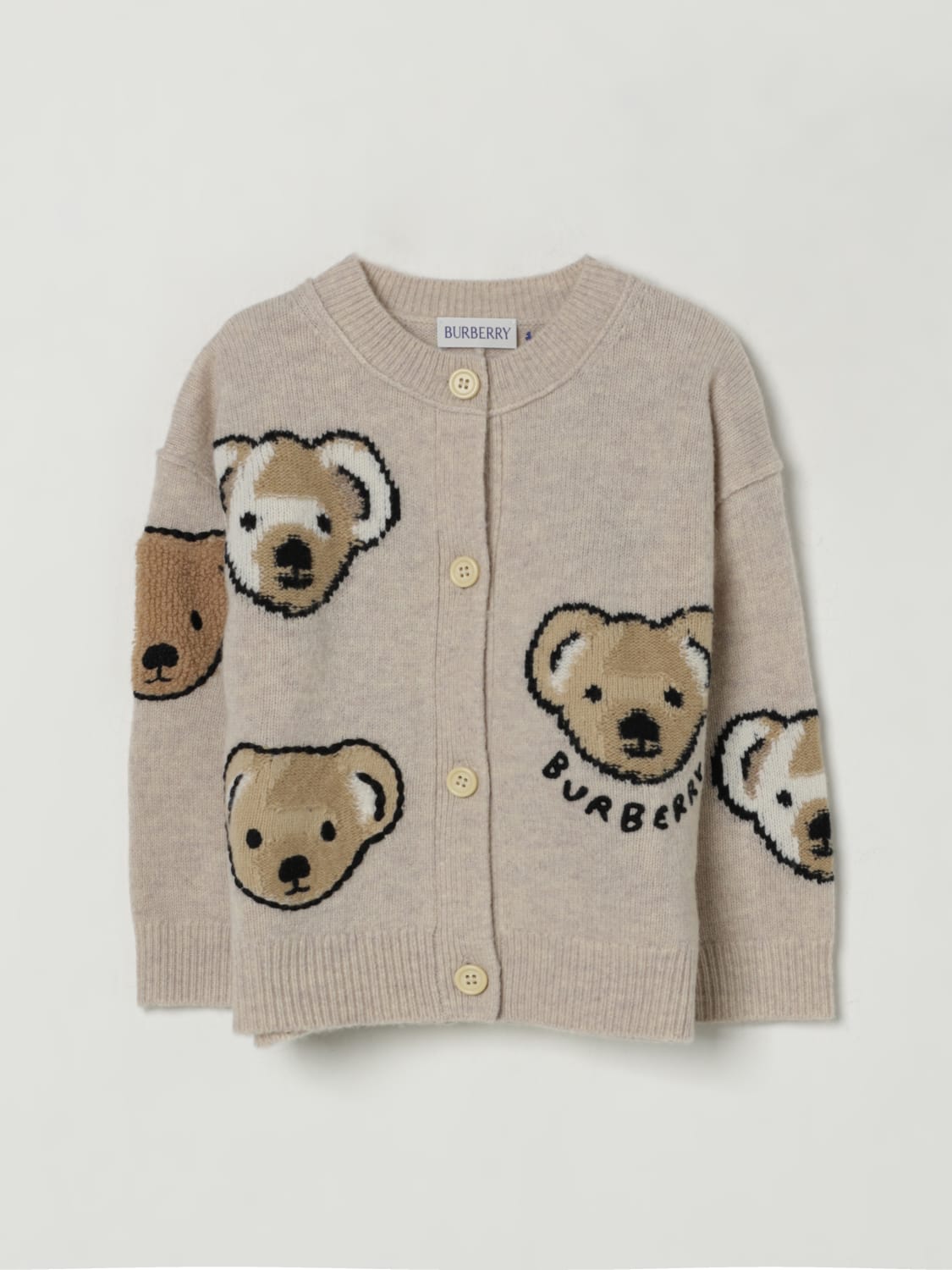 BURBERRY SWEATER: Sweater kids Burberry, Beige - Img 1