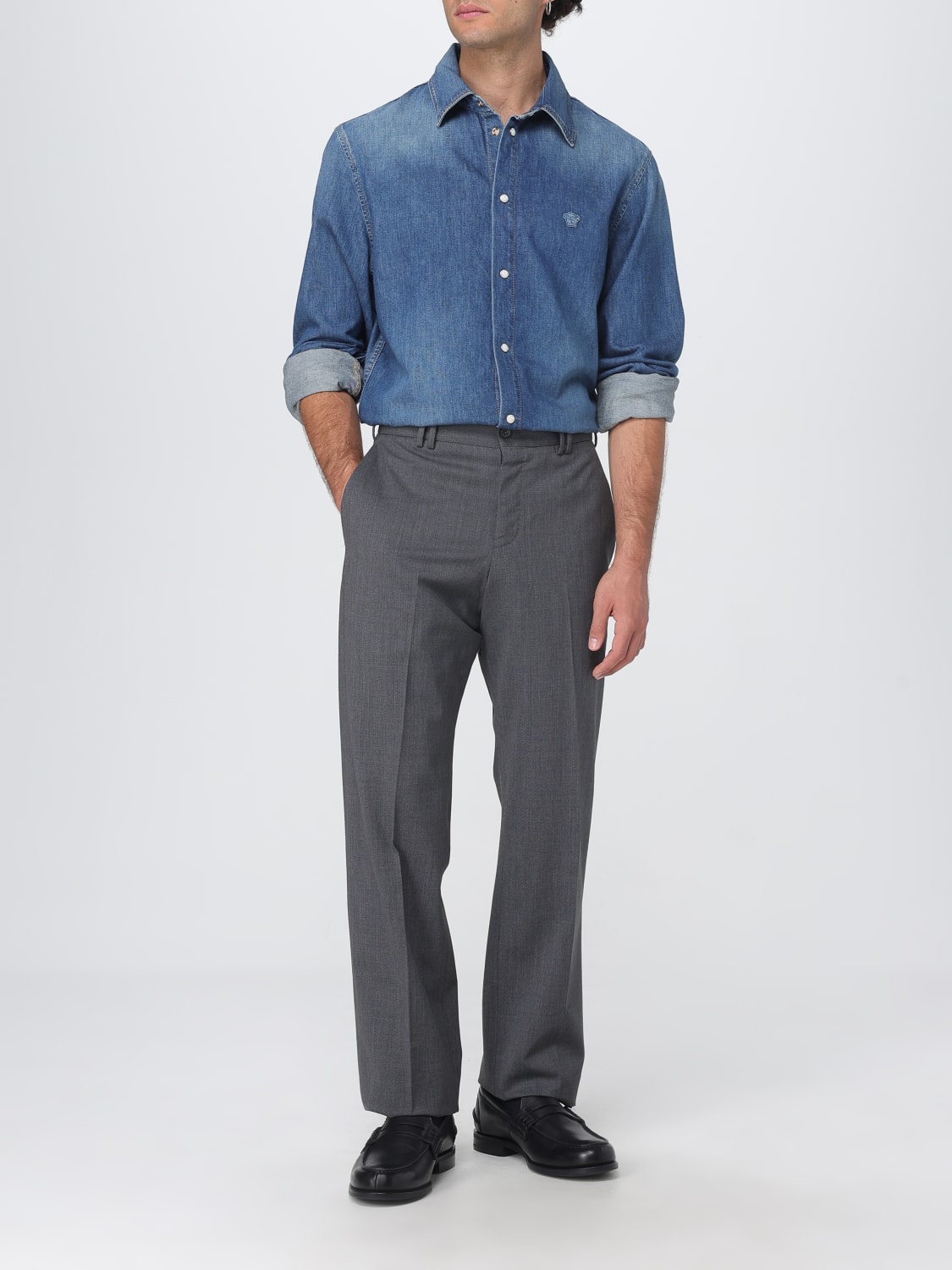 VERSACE SHIRT: Shirt men Versace, Blue - Img 2