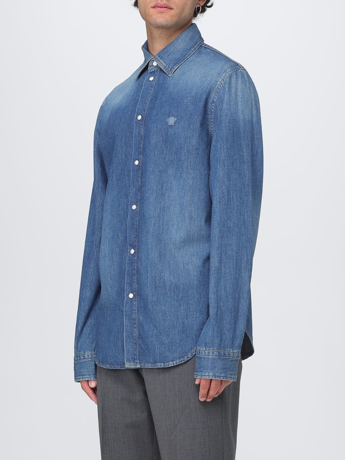 VERSACE SHIRT: Shirt men Versace, Blue - Img 4