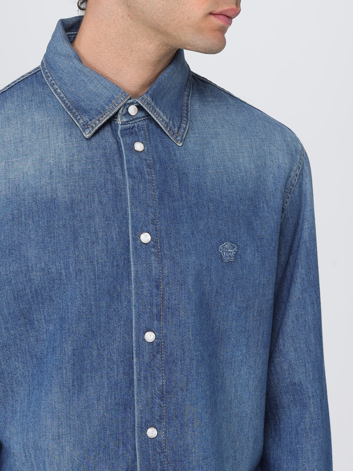 VERSACE SHIRT: Shirt men Versace, Blue - Img 5