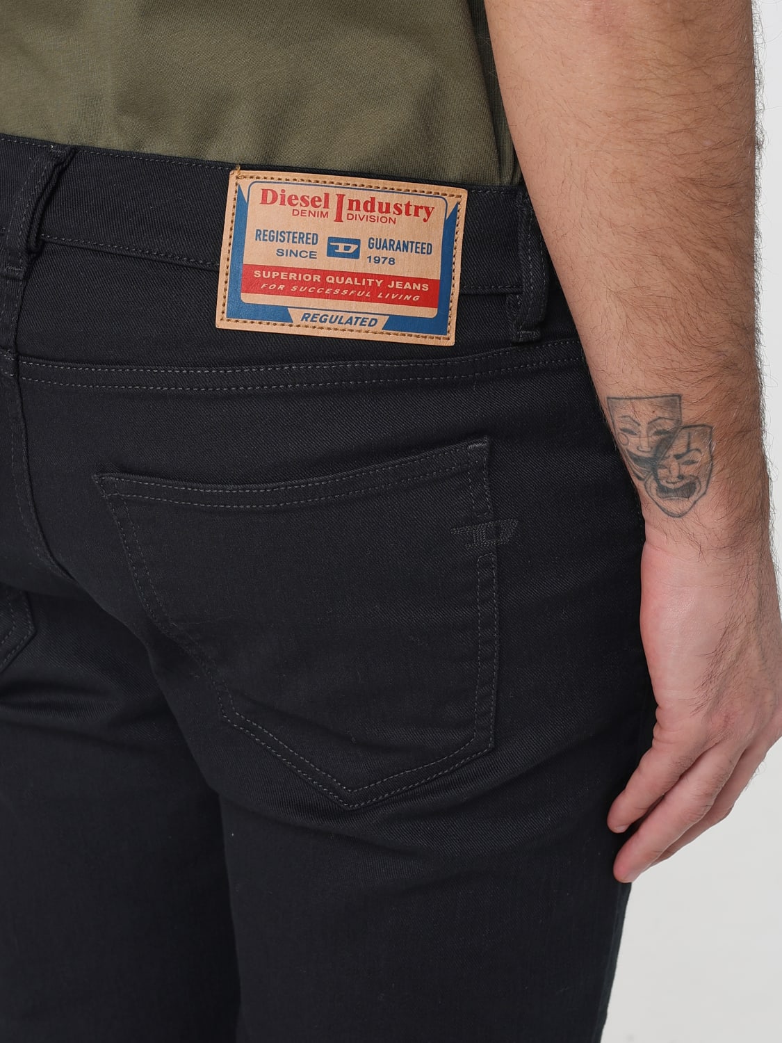 DIESEL JEANS: Jeans D-Strukt slim fit Diesel in denim , Grigio - Img 3