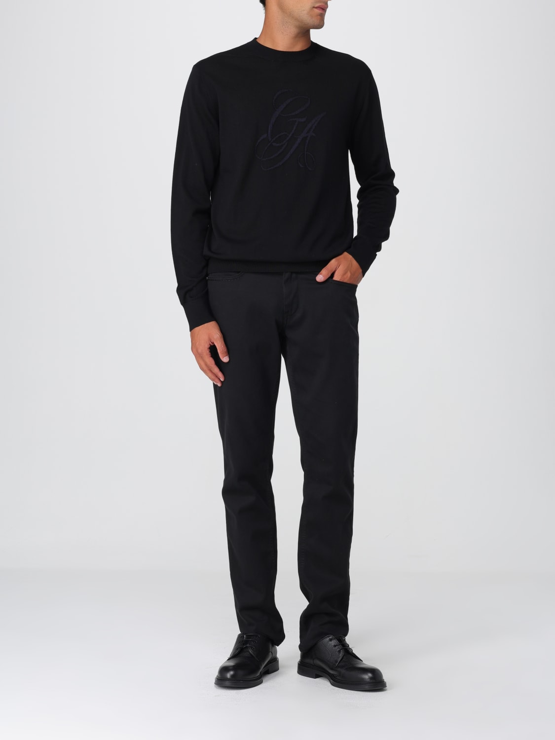 GIORGIO ARMANI SWEATER: Sweater men Giorgio Armani, Black - Img 2