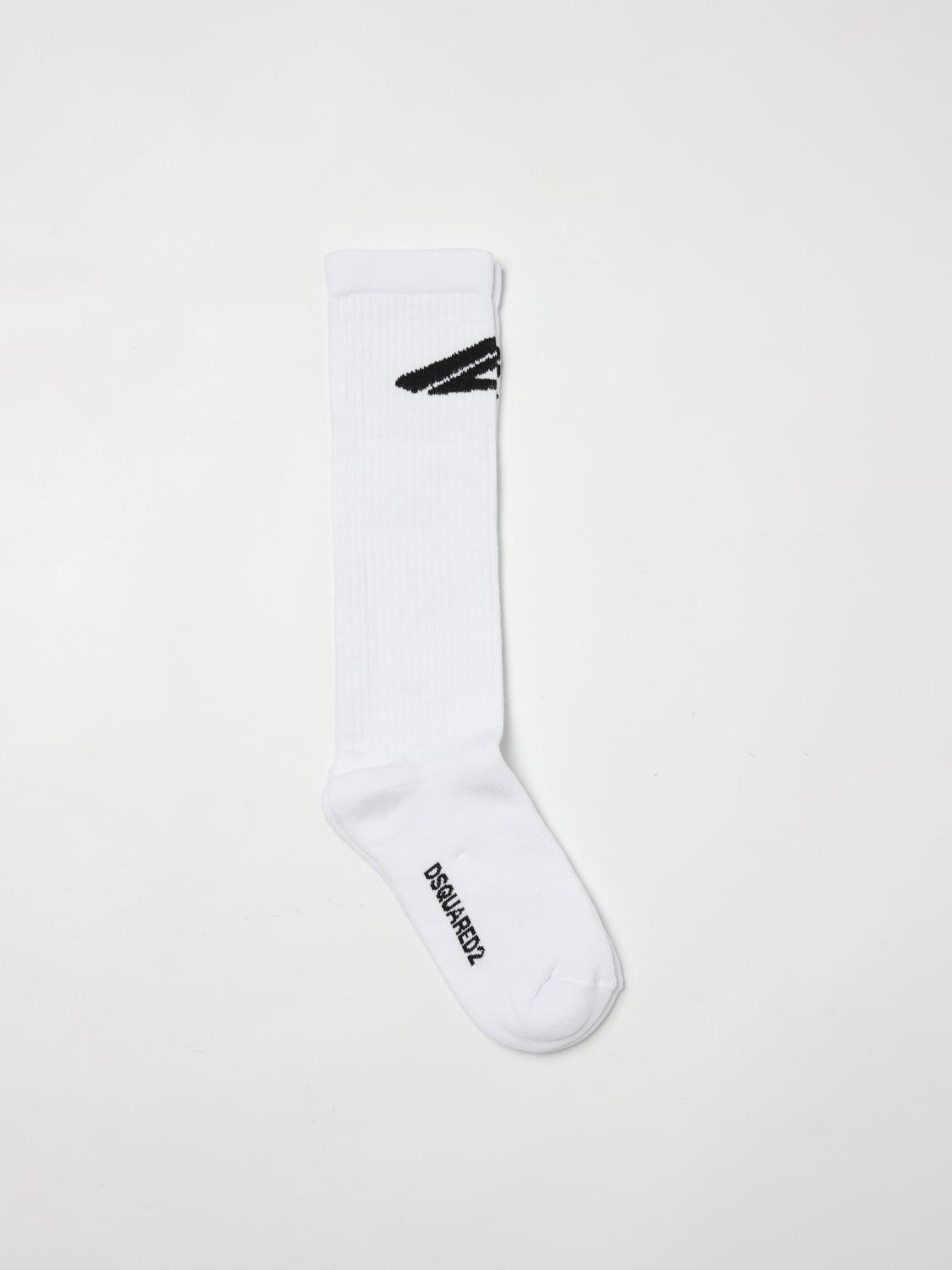 DSQUARED2 CALZE: Calze in cotone con logo DsQuared2, Bianco - Img 1