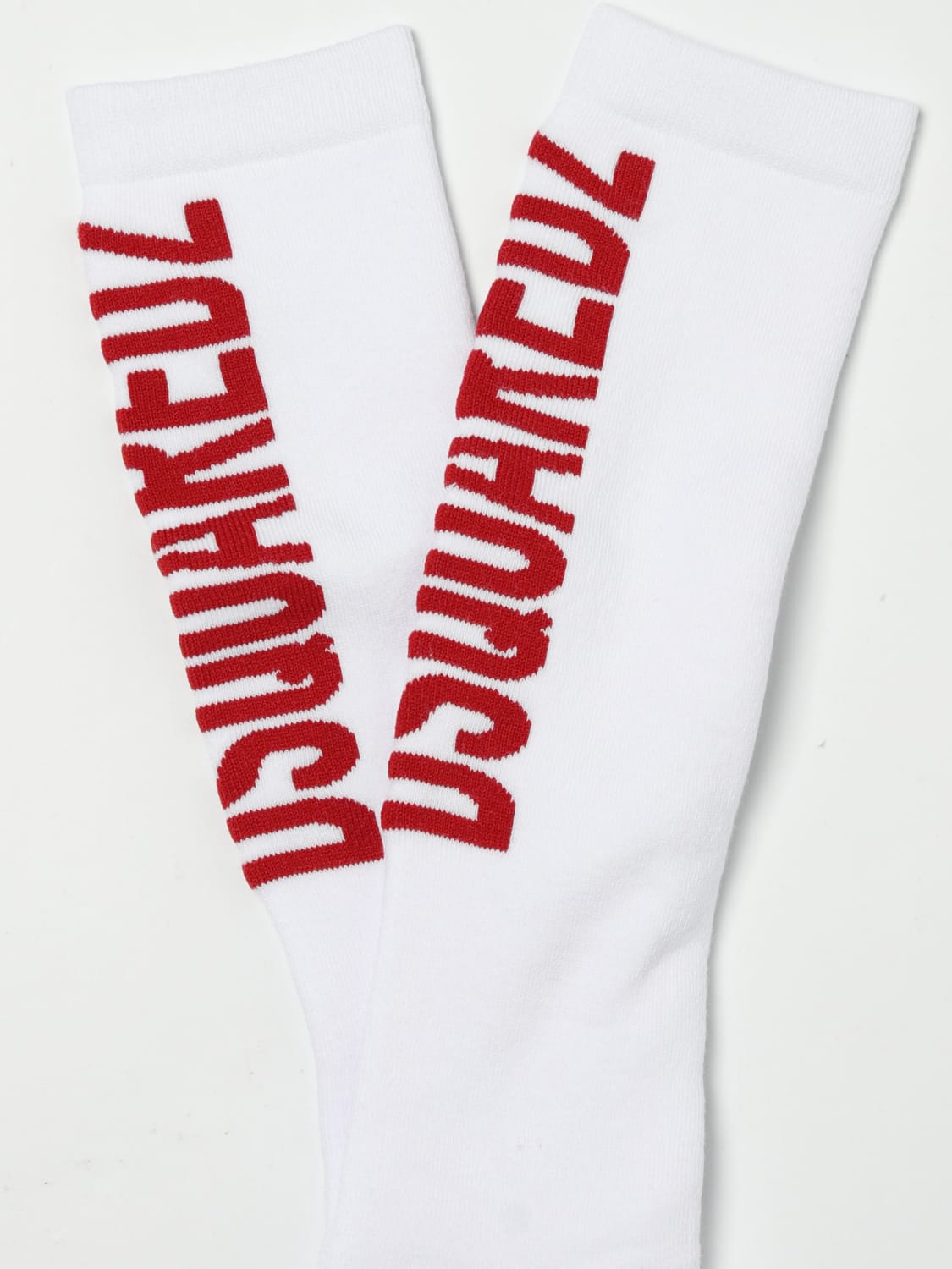 DSQUARED2 CALZE: Calze in cotone con logo DsQuared2, Bianco - Img 2