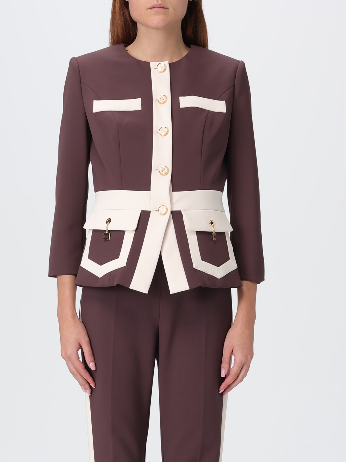 ELISABETTA FRANCHI JACKE: Blazer damen Elisabetta Franchi, Weinrot - Img 1