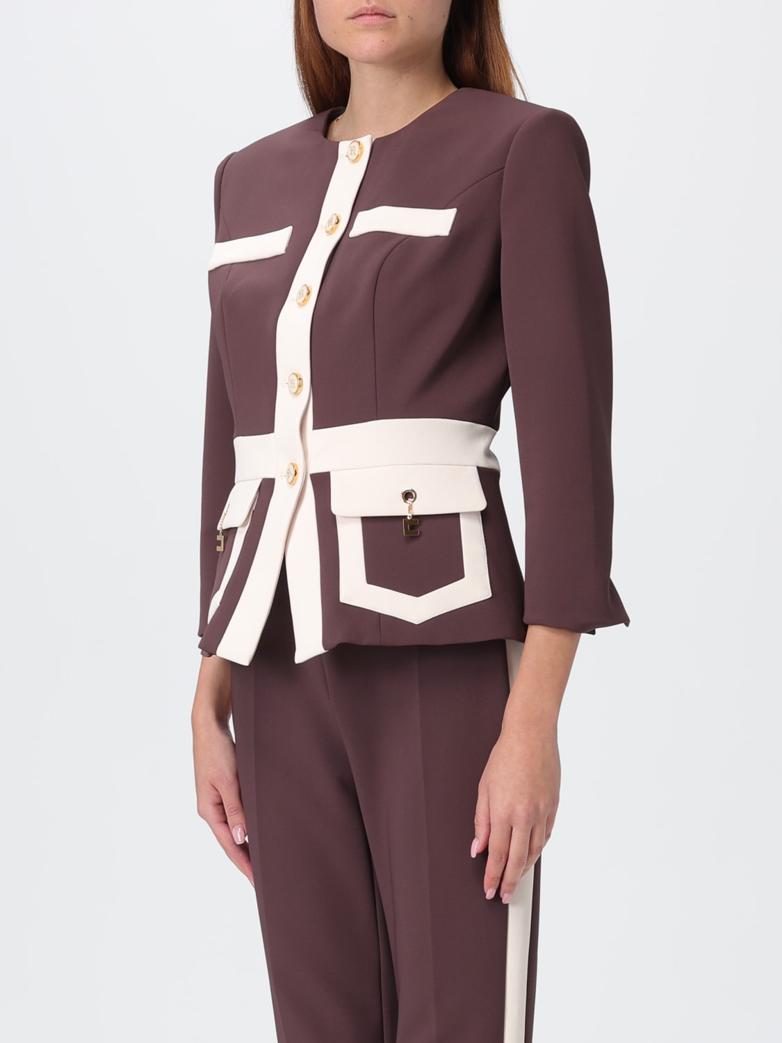 ELISABETTA FRANCHI JACKE: Blazer damen Elisabetta Franchi, Weinrot - Img 4