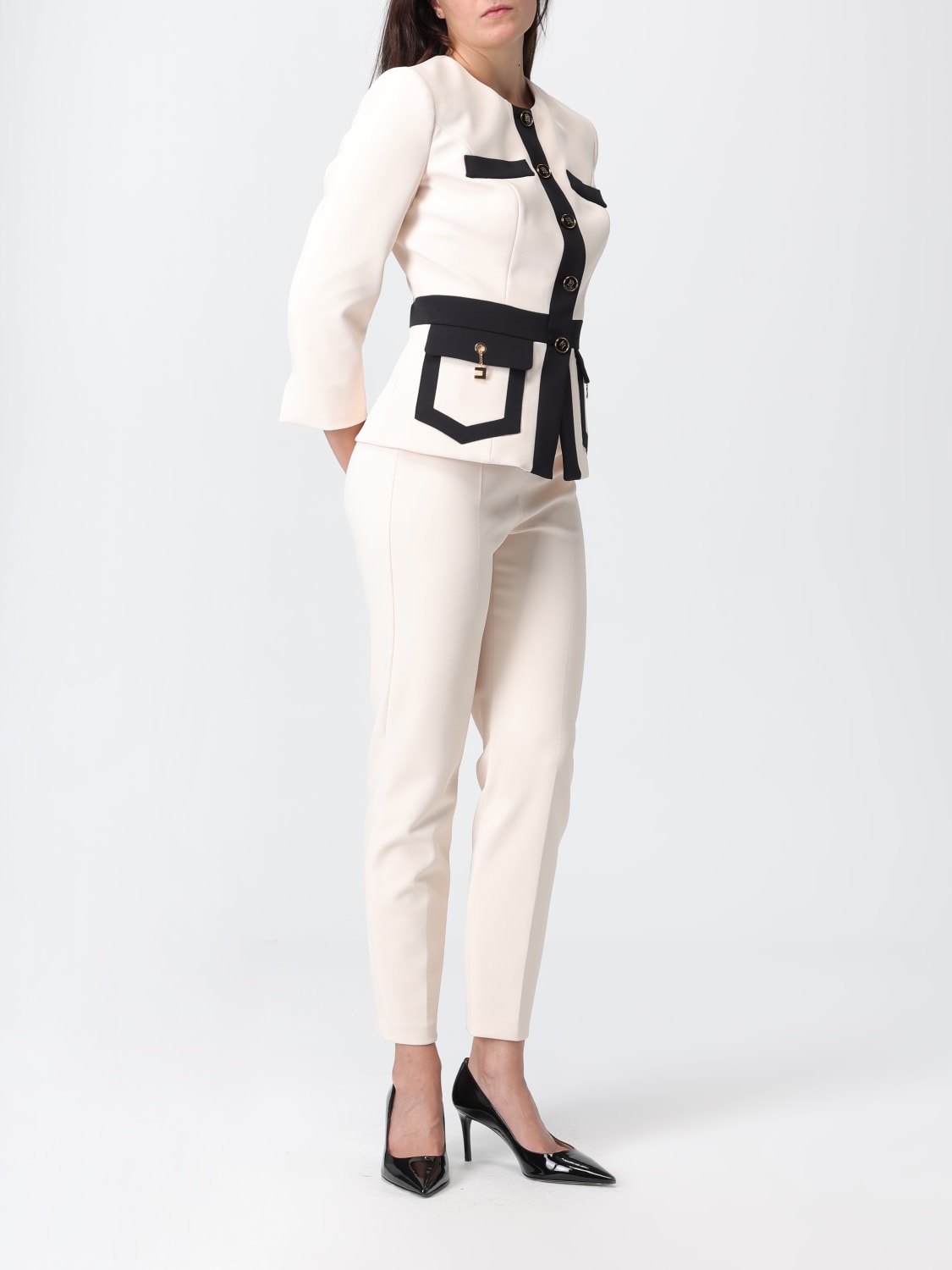 ELISABETTA FRANCHI VESTE: Blazer femme Elisabetta Franchi, Lait - Img 2