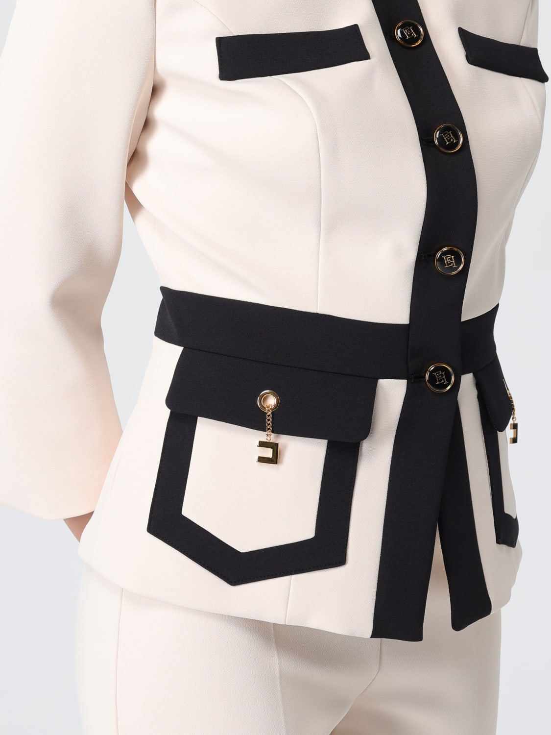 ELISABETTA FRANCHI VESTE: Blazer femme Elisabetta Franchi, Lait - Img 4
