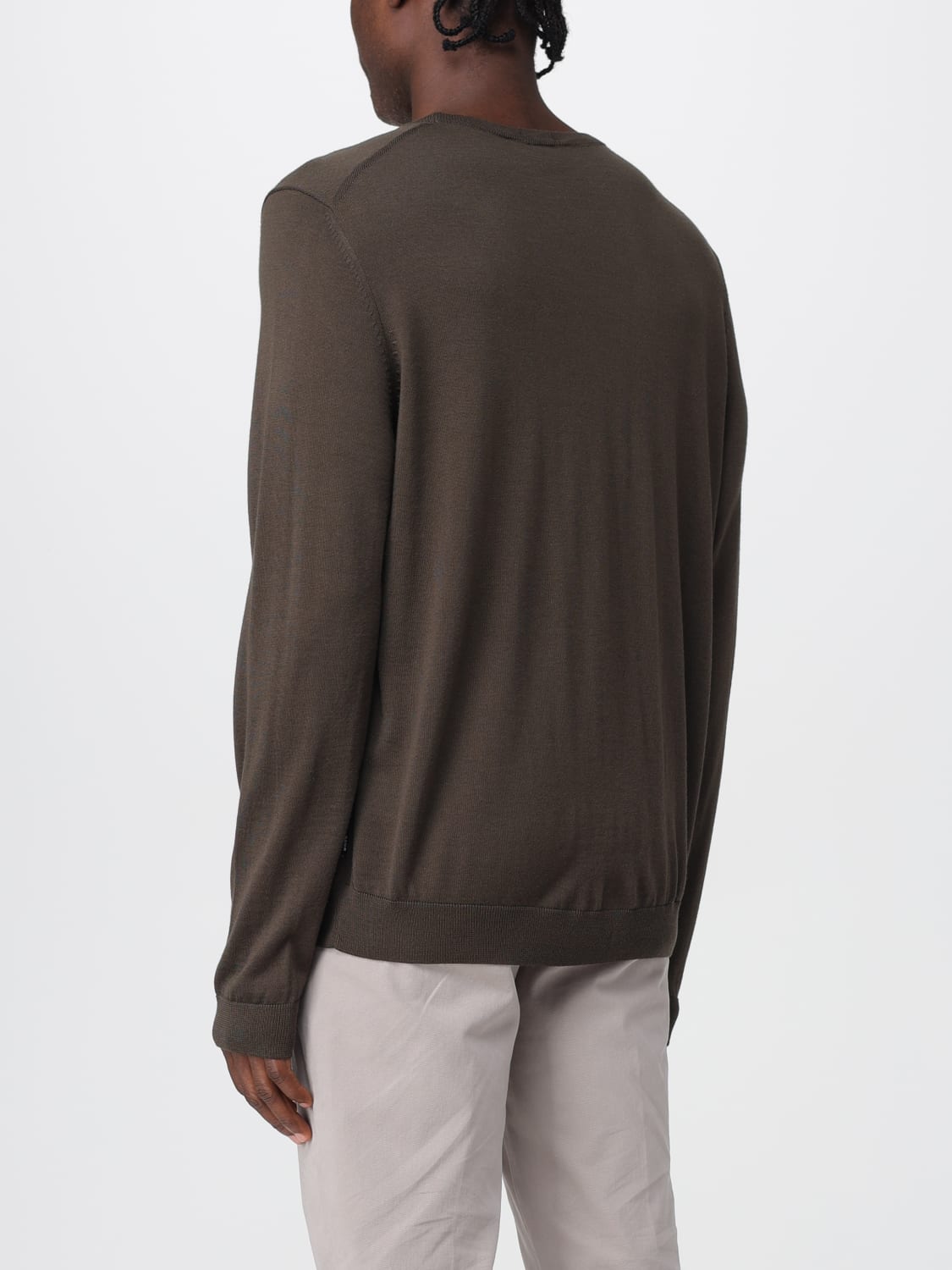 BOSS MAGLIA: Pullover basic Boss in lana vergine , Verde - Img 2