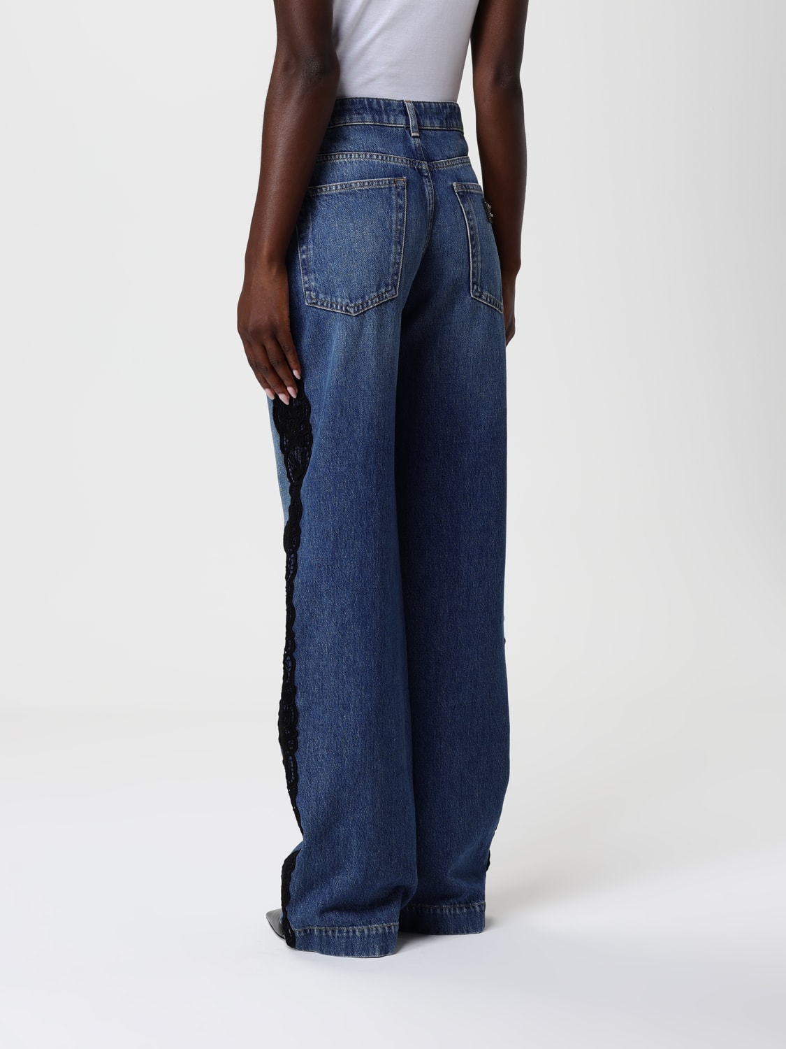 DOLCE & GABBANA JEANS: Jeans Dolce & Gabbana in denim di cotone con inserti, Blue - Img 3
