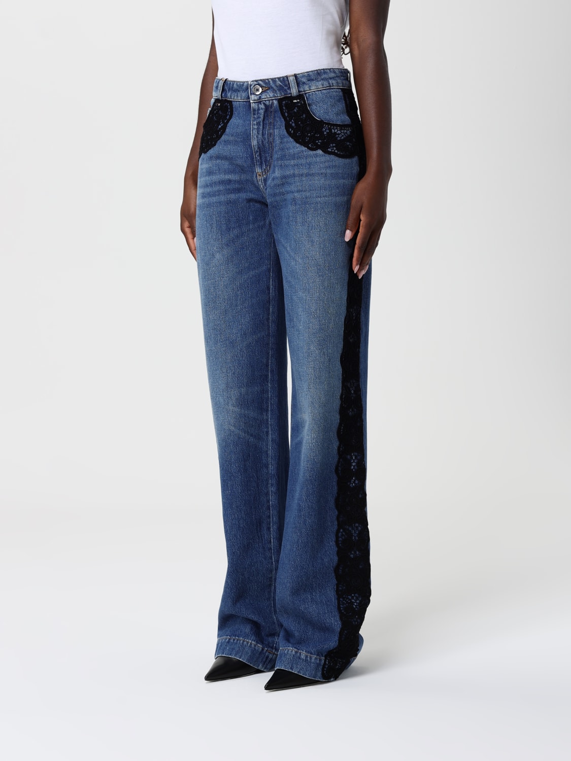 DOLCE & GABBANA JEANS: Jeans Dolce & Gabbana in denim di cotone con inserti, Blue - Img 4