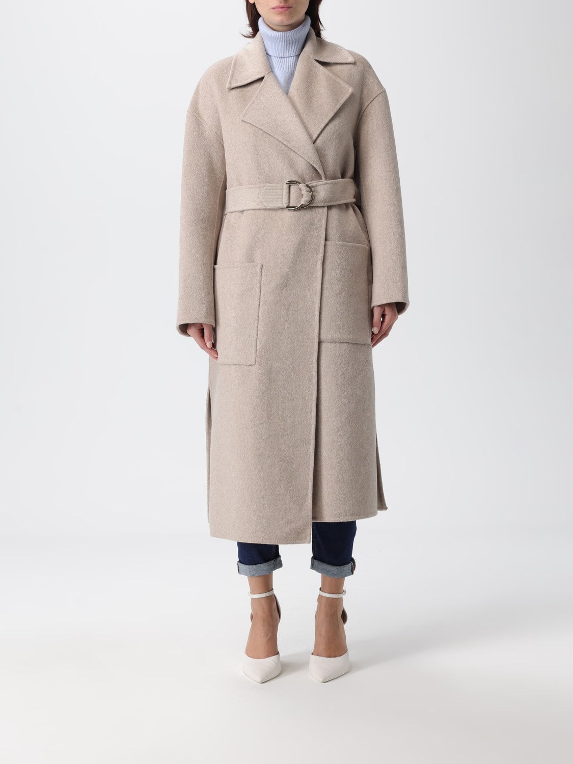 LIU JO COAT: Coat woman Liu Jo, Mastic - Img 1