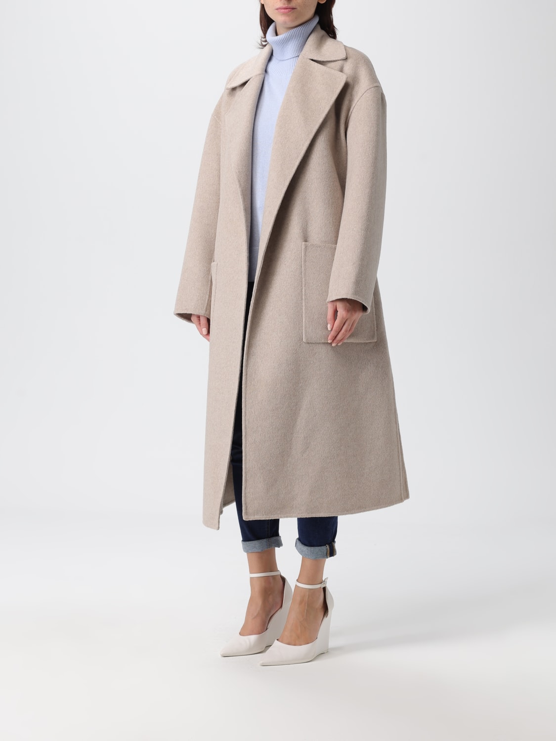 LIU JO COAT: Coat woman Liu Jo, Mastic - Img 3
