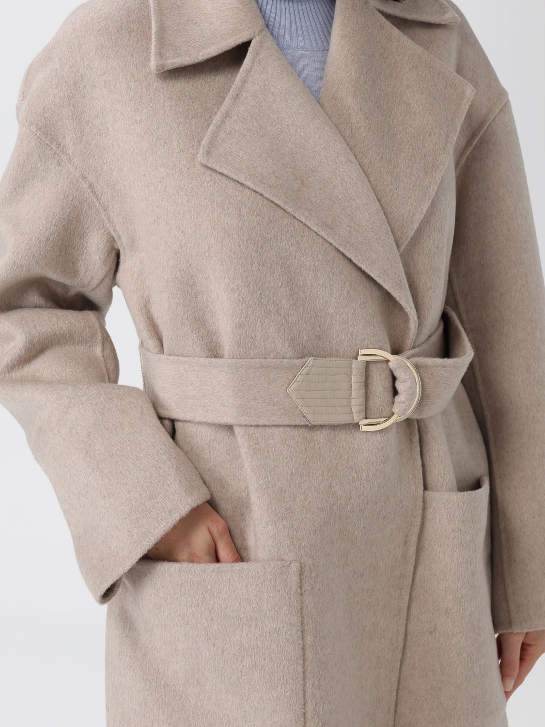 LIU JO COAT: Coat woman Liu Jo, Mastic - Img 4