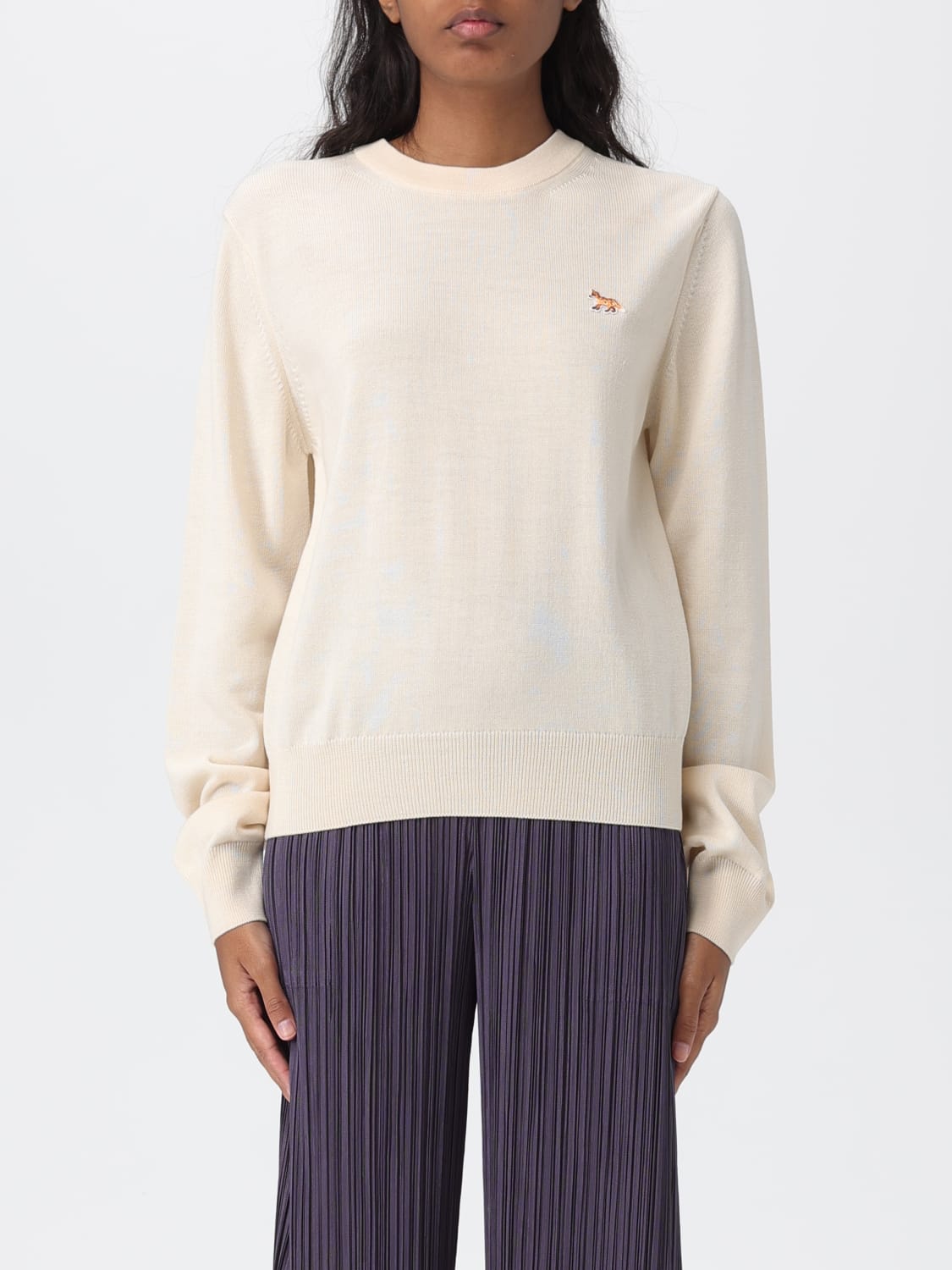 MAISON KITSUNÉ MAGLIA: Maglia a girocollo con logo Maison Kitsuné, Rosa - Img 1