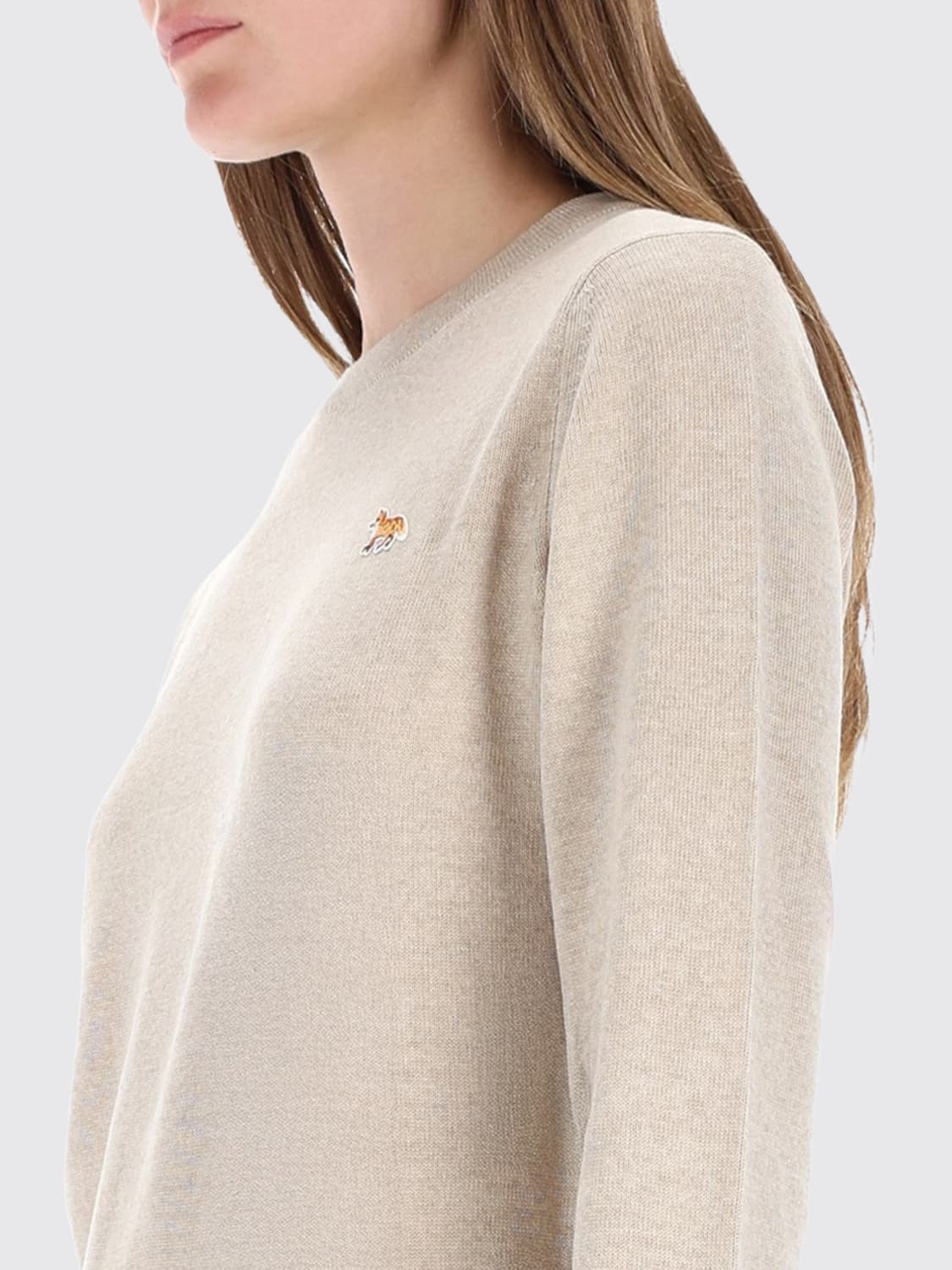 MAISON KITSUNÉ PULLOVER: Pullover damen Maison KitsunÉ, Beige - Img 4