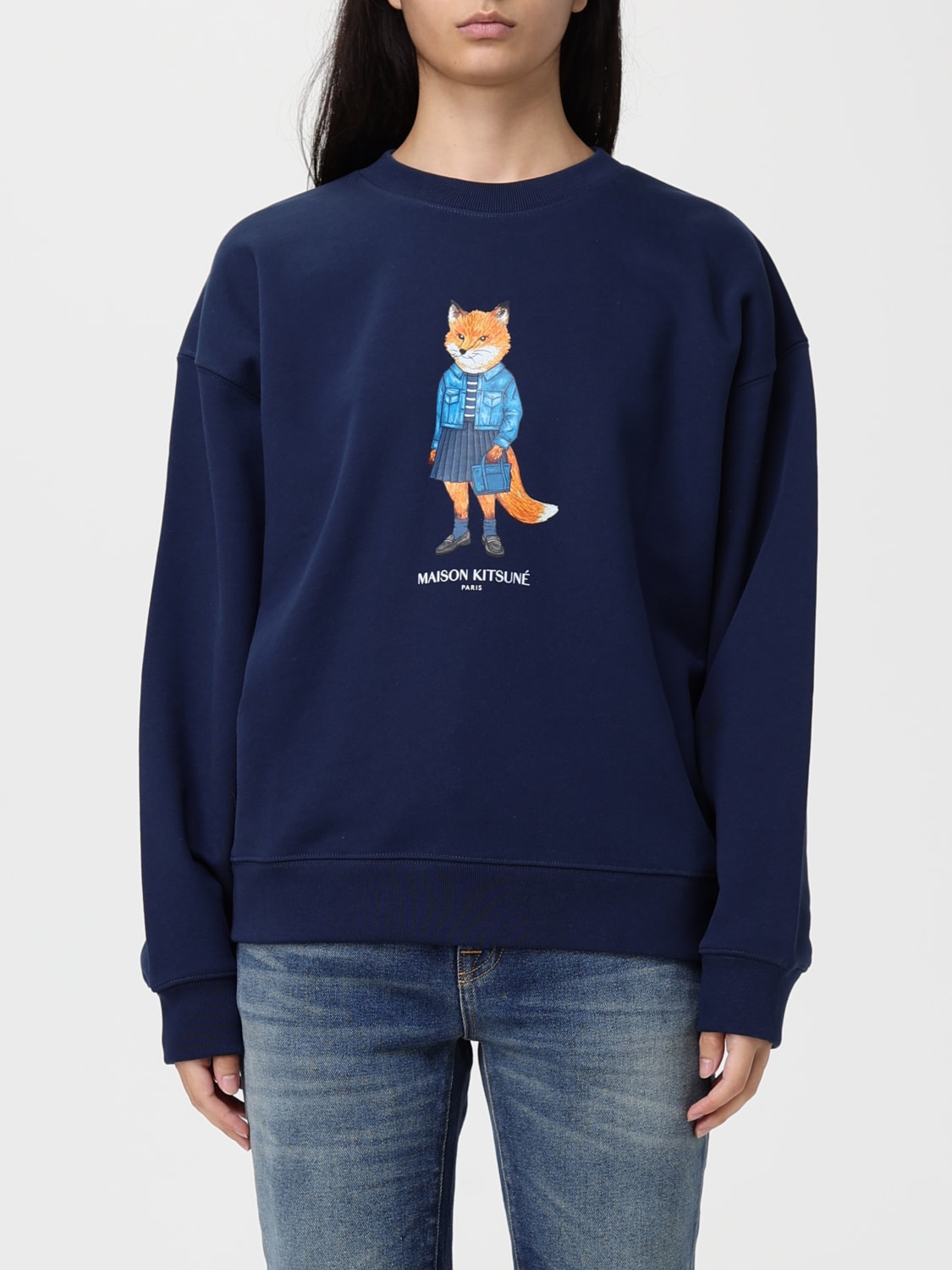 MAISON KITSUNÉ SWEAT-SHIRT: Pull femme Maison KitsunÉ, Bleu - Img 1
