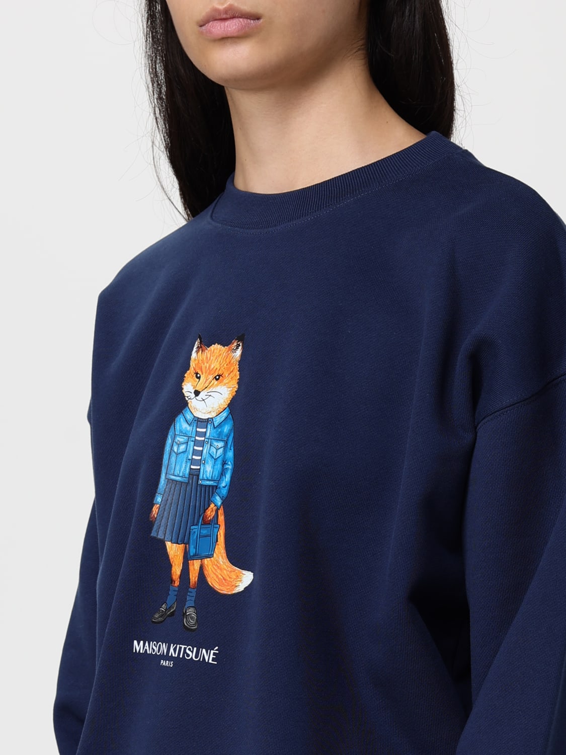 MAISON KITSUNÉ SWEAT-SHIRT: Pull femme Maison KitsunÉ, Bleu - Img 3