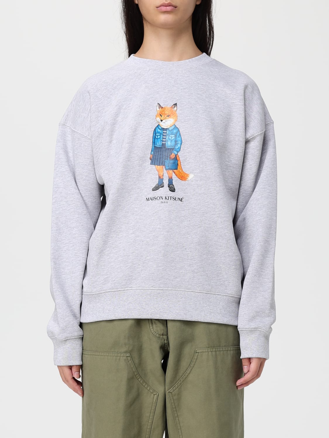 MAISON KITSUNÉ SWEATSHIRT: Sweater woman Maison KitsunÉ, Grey - Img 1