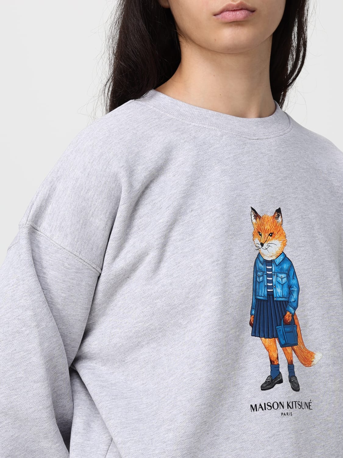 MAISON KITSUNÉ SWEATSHIRT: Sweater woman Maison KitsunÉ, Grey - Img 3