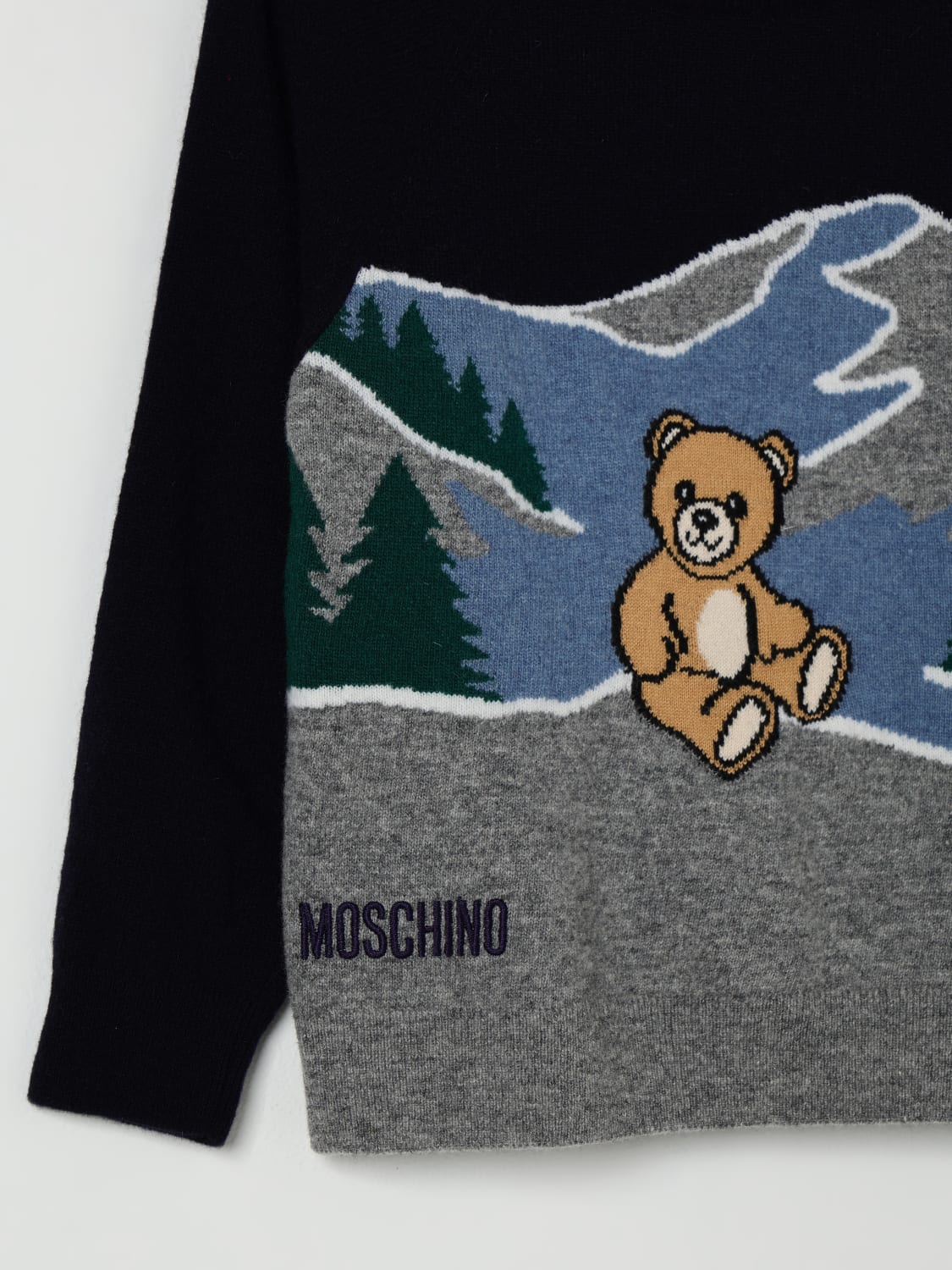 MOSCHINO SWEATER: Sweater kids Moschino, Blue - Img 3