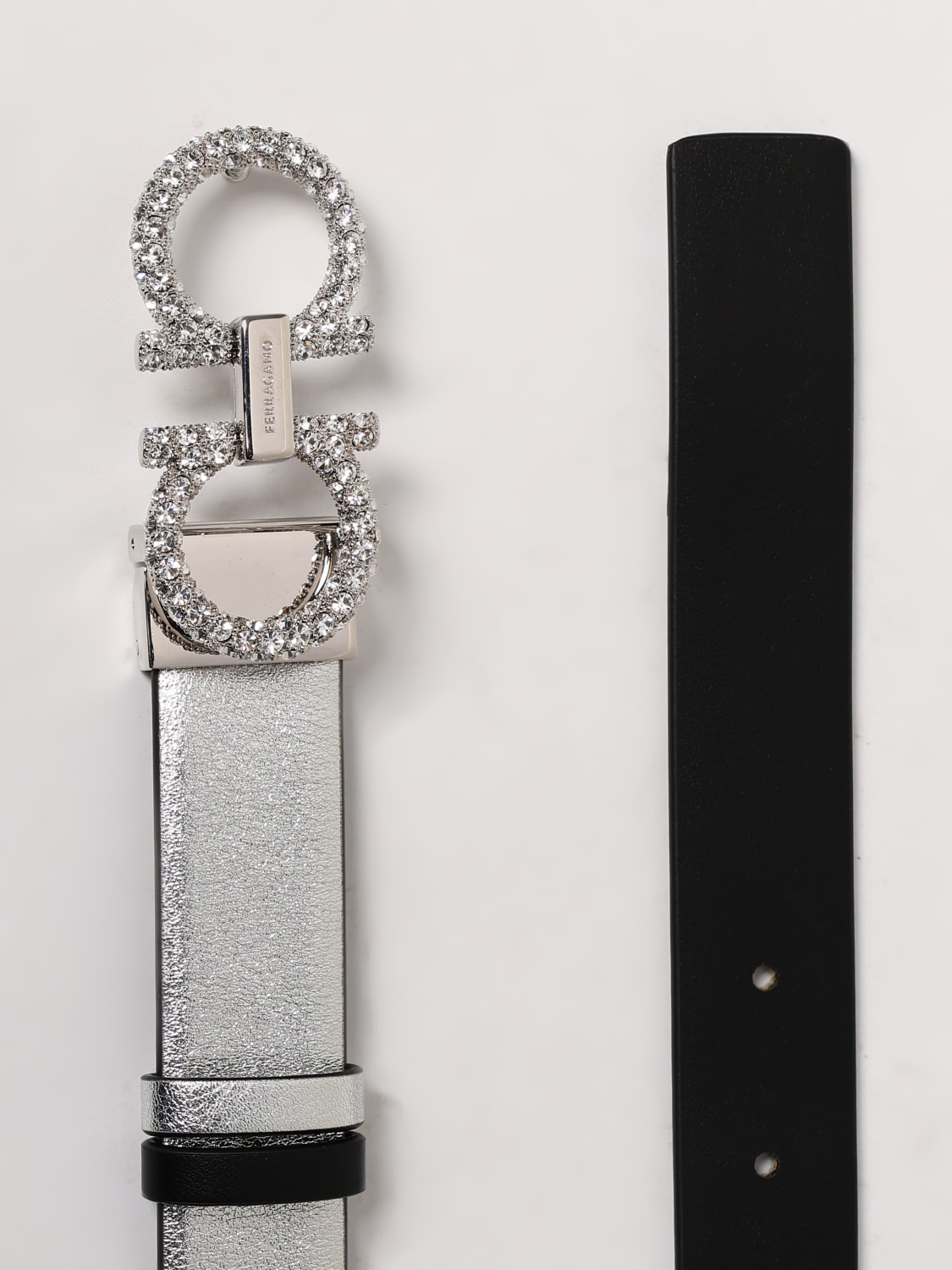FERRAGAMO 皮带: 皮带 女士 Ferragamo, 银色 - Img 4