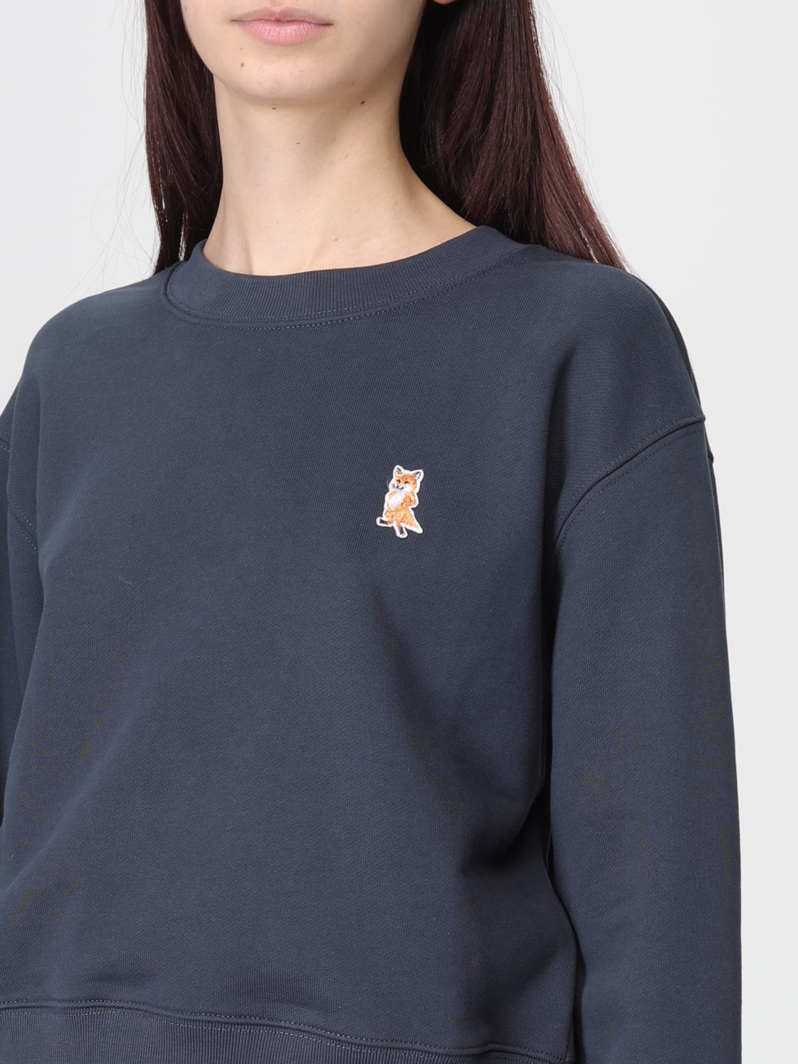 MAISON KITSUNÉ SWEATSHIRT: Sweater woman Maison KitsunÉ, Blue - Img 3