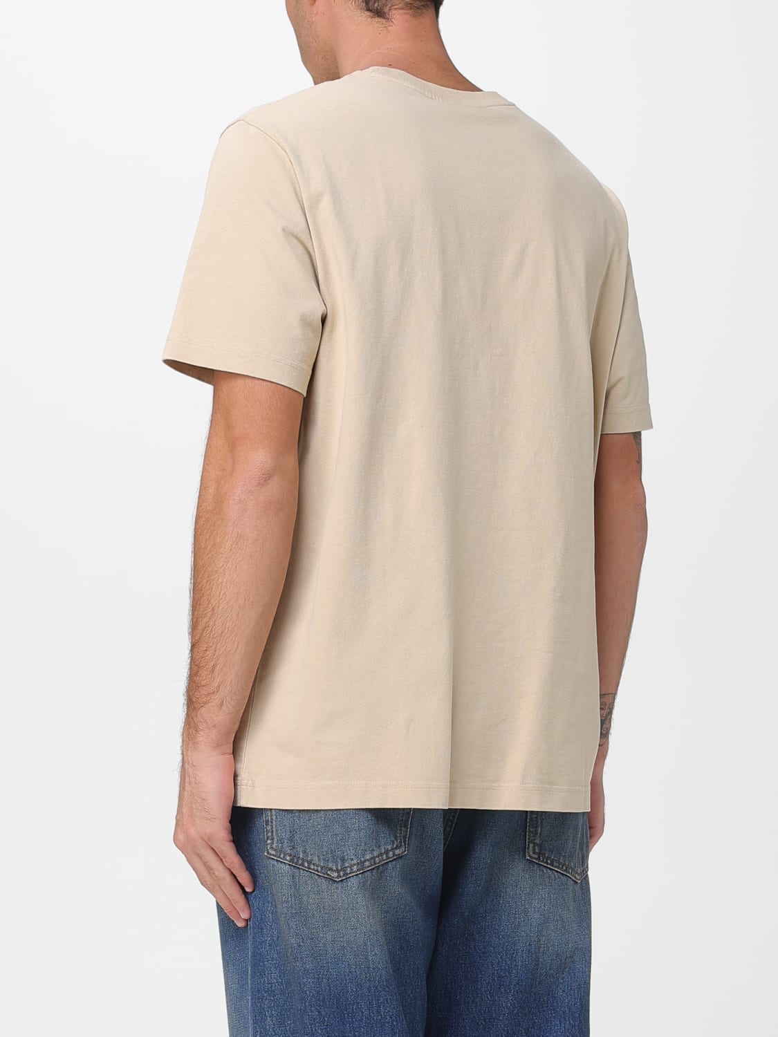 MAISON KITSUNÉ T-SHIRT: T-shirt in cotone con logo Maison Kitsuné, Beige - Img 2