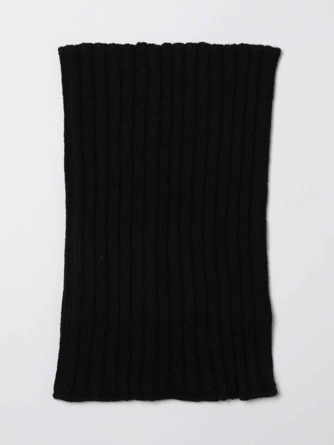 RICK OWENS SCIARPA: Collo Rick Owens in lana a coste , Nero - Img 1