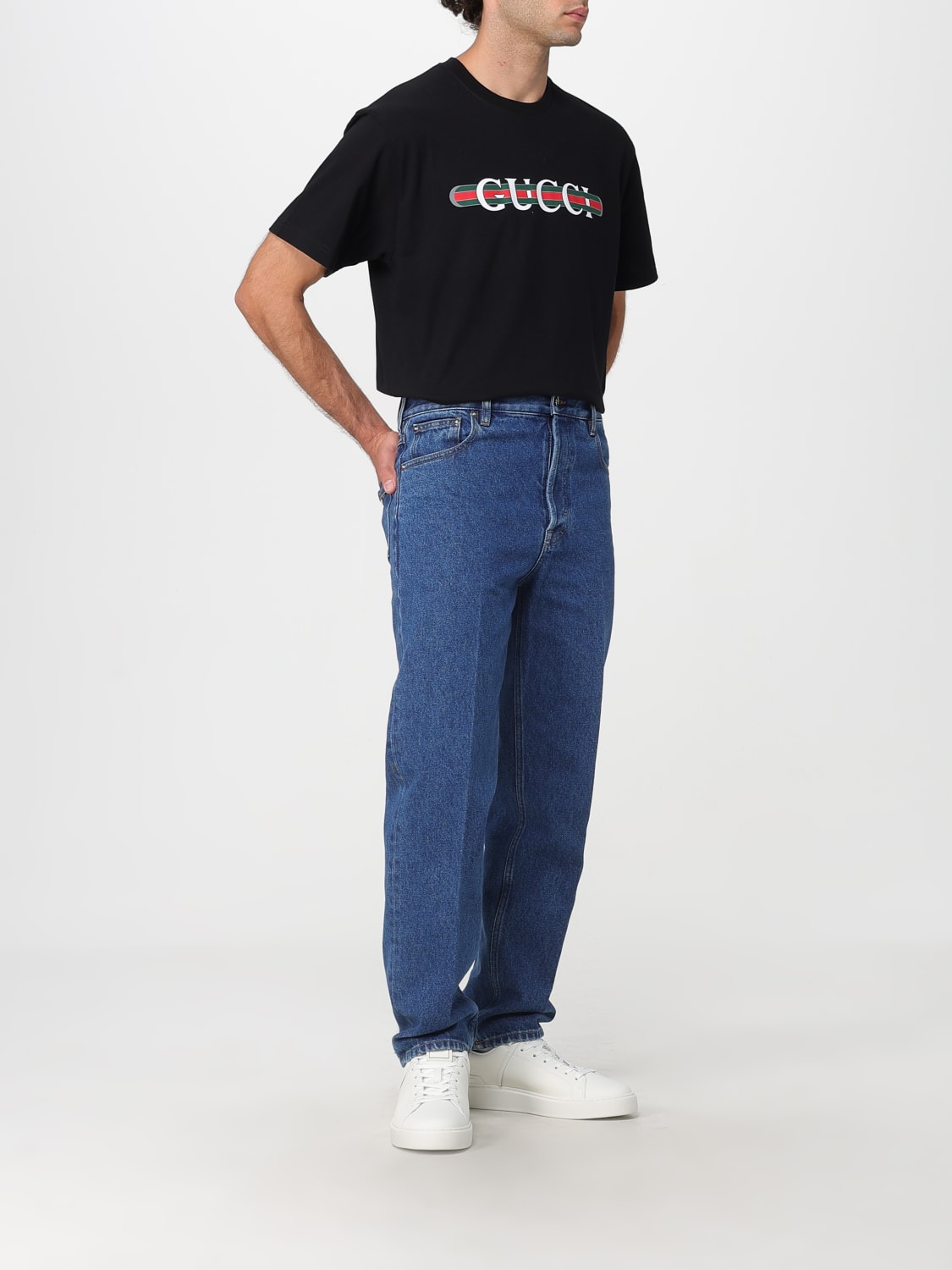 GUCCI JEANS: Jeans Gucci in denim di cotone , Blue - Img 2