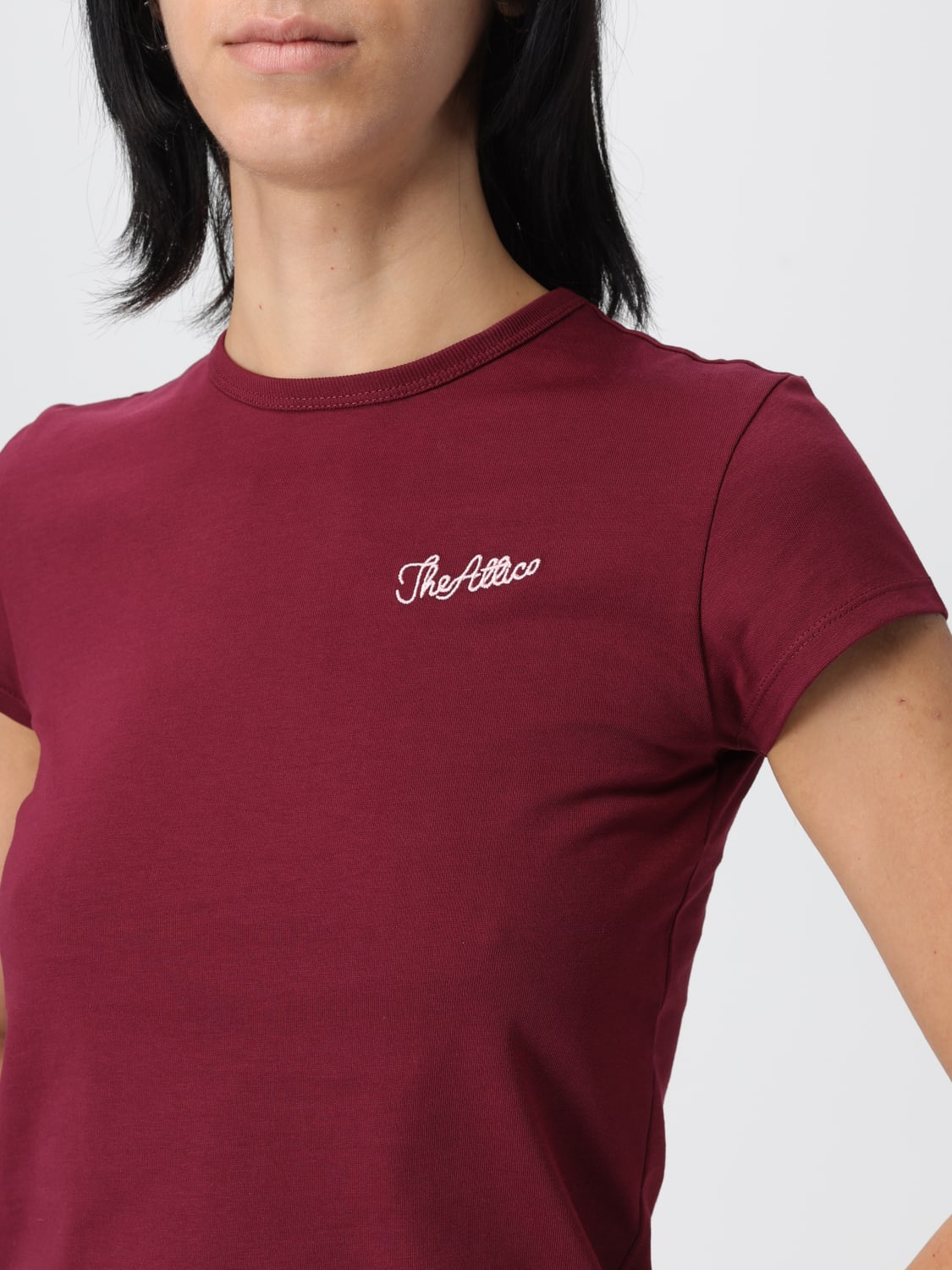 THE ATTICO T-SHIRT: T-shirt woman The Attico, Burgundy - Img 5