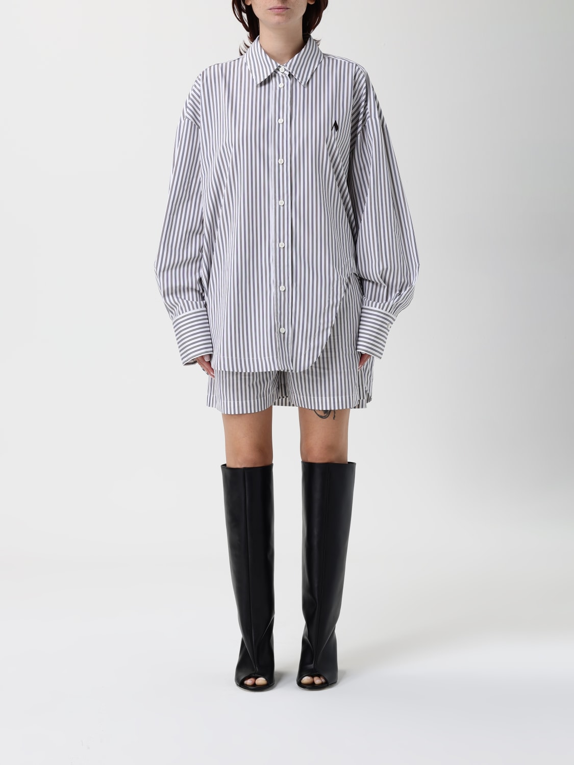THE ATTICO CAMICIA: Camicia oversize The Attico in cotone a righe , Fantasia - Img 1