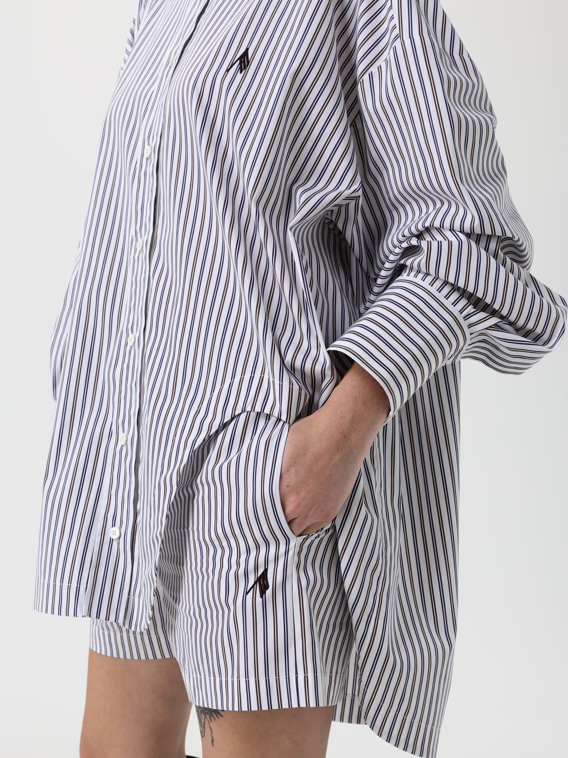 THE ATTICO CAMICIA: Camicia oversize The Attico in cotone a righe , Fantasia - Img 5