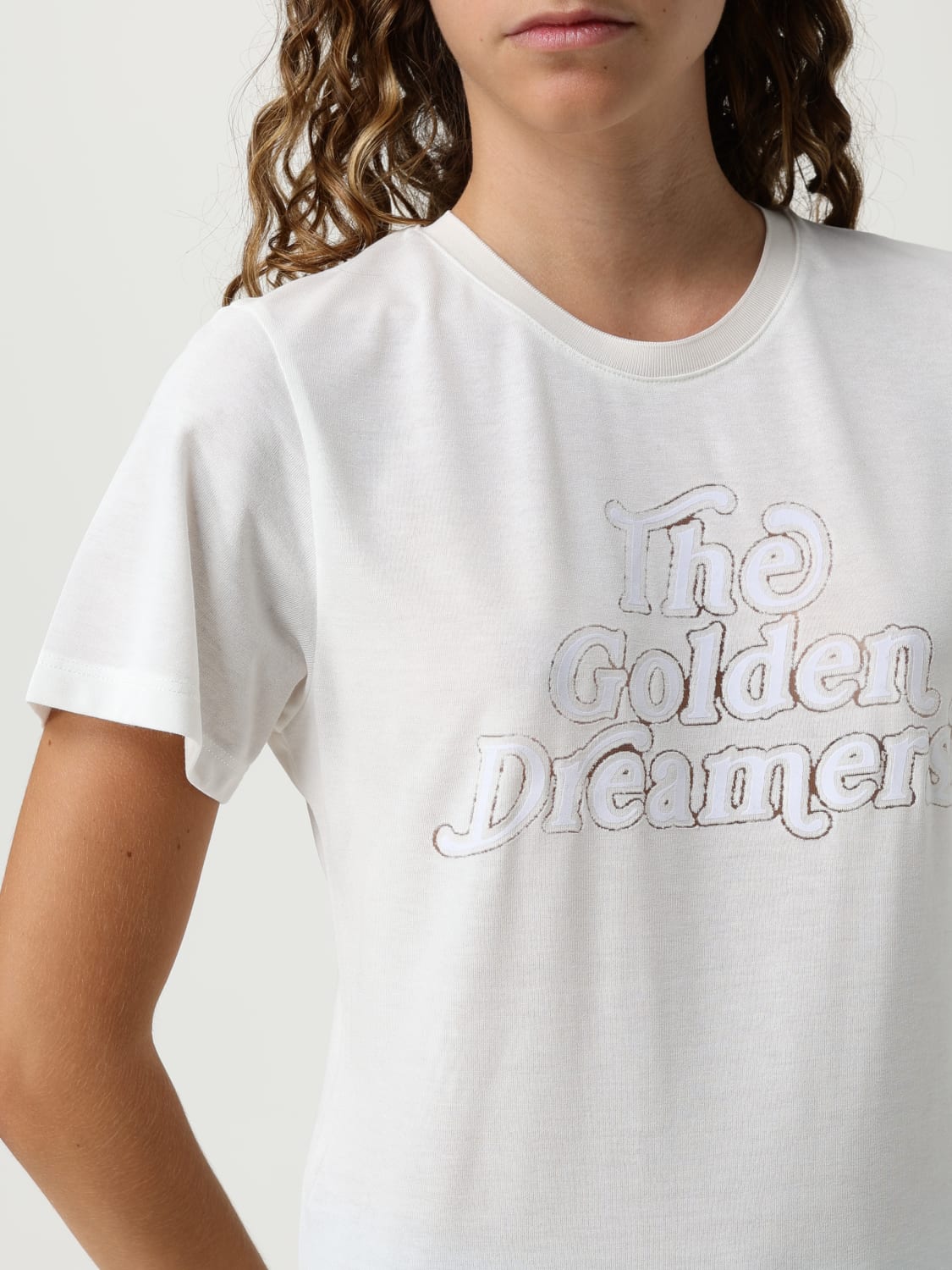 GOLDEN GOOSE T-SHIRTS: T-shirt in cotone con logo Golden Goose in jersey, Bianco - Img 5