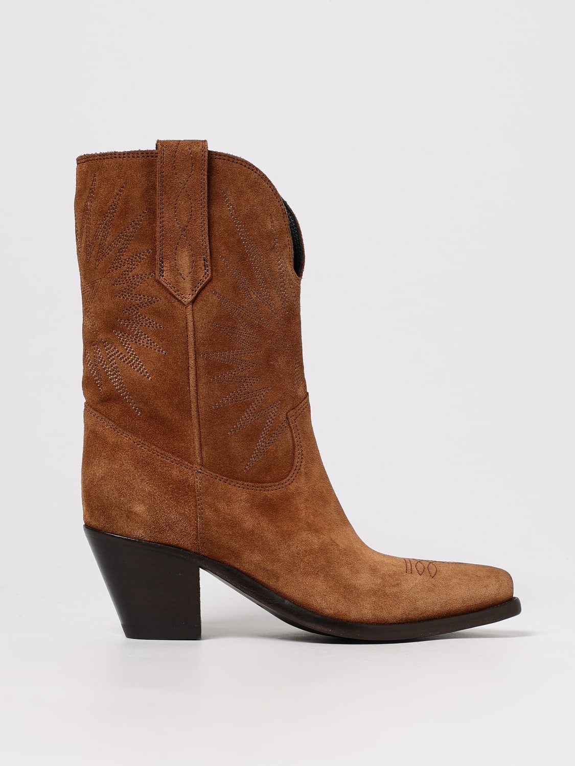 GOLDEN GOOSE BOOTS: Flat ankle boots woman Golden Goose, Brown - Img 1