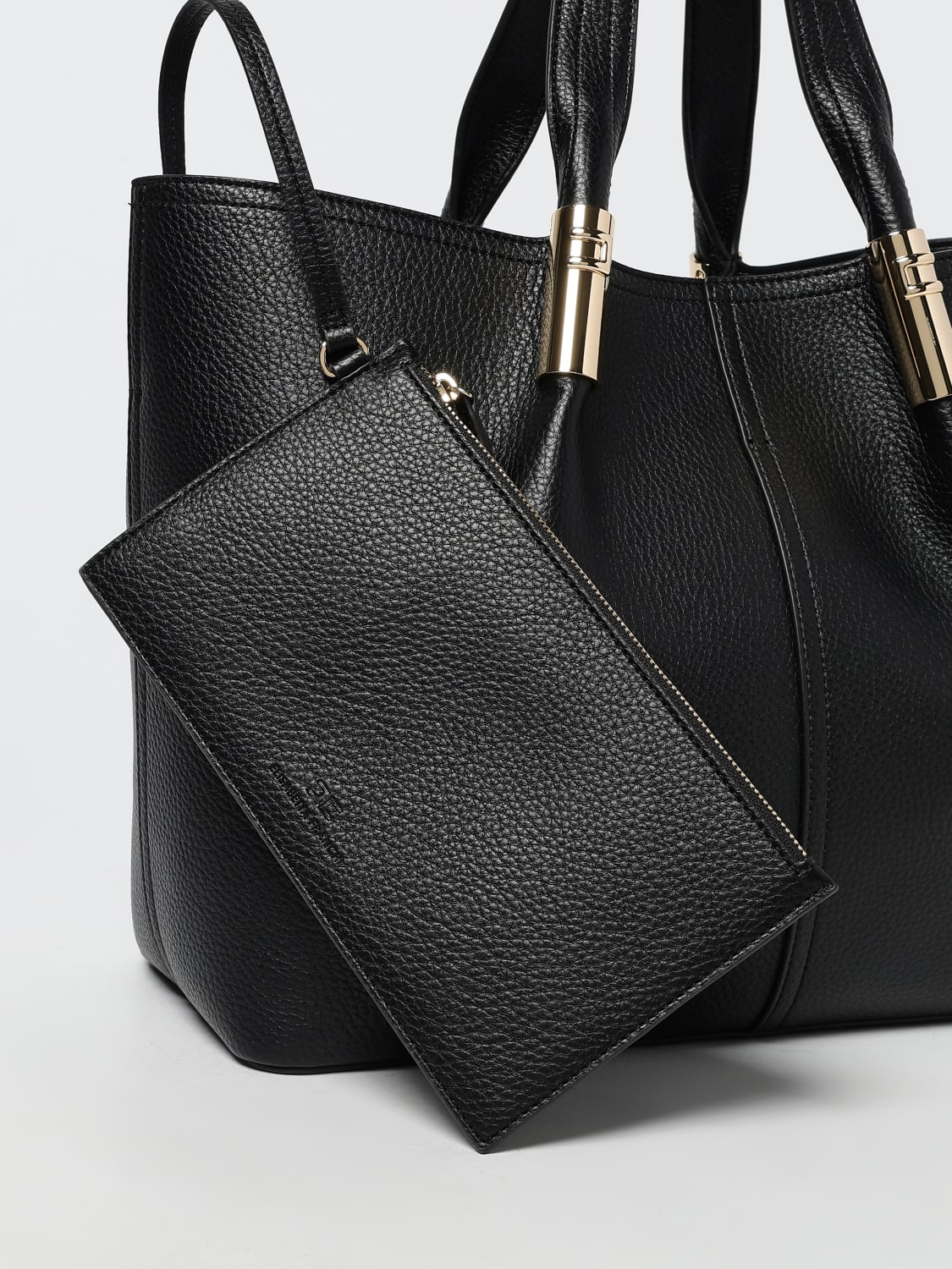 ELISABETTA FRANCHI BORSA A SPALLA: Borsa Elisabetta Franchi in pelle sintetica a grana, Nero - Img 3