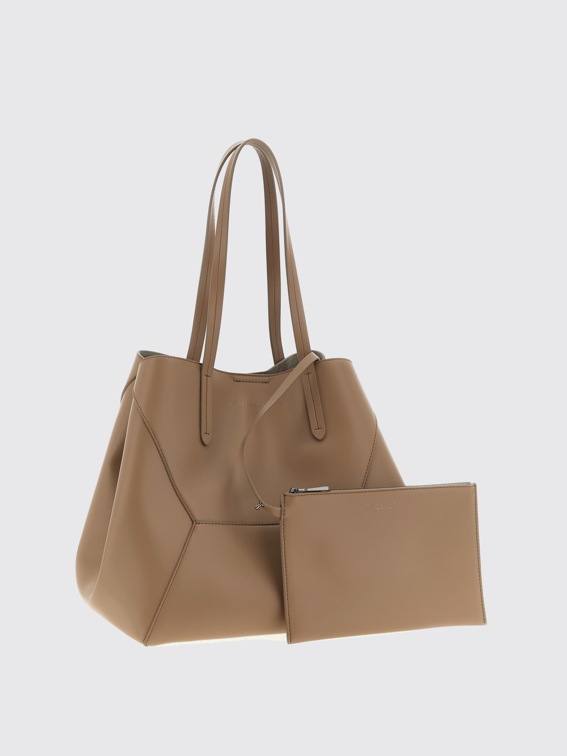 BRUNELLO CUCINELLI TOTE BAG: Shoulder bag woman Brunello Cucinelli, Beige - Img 3