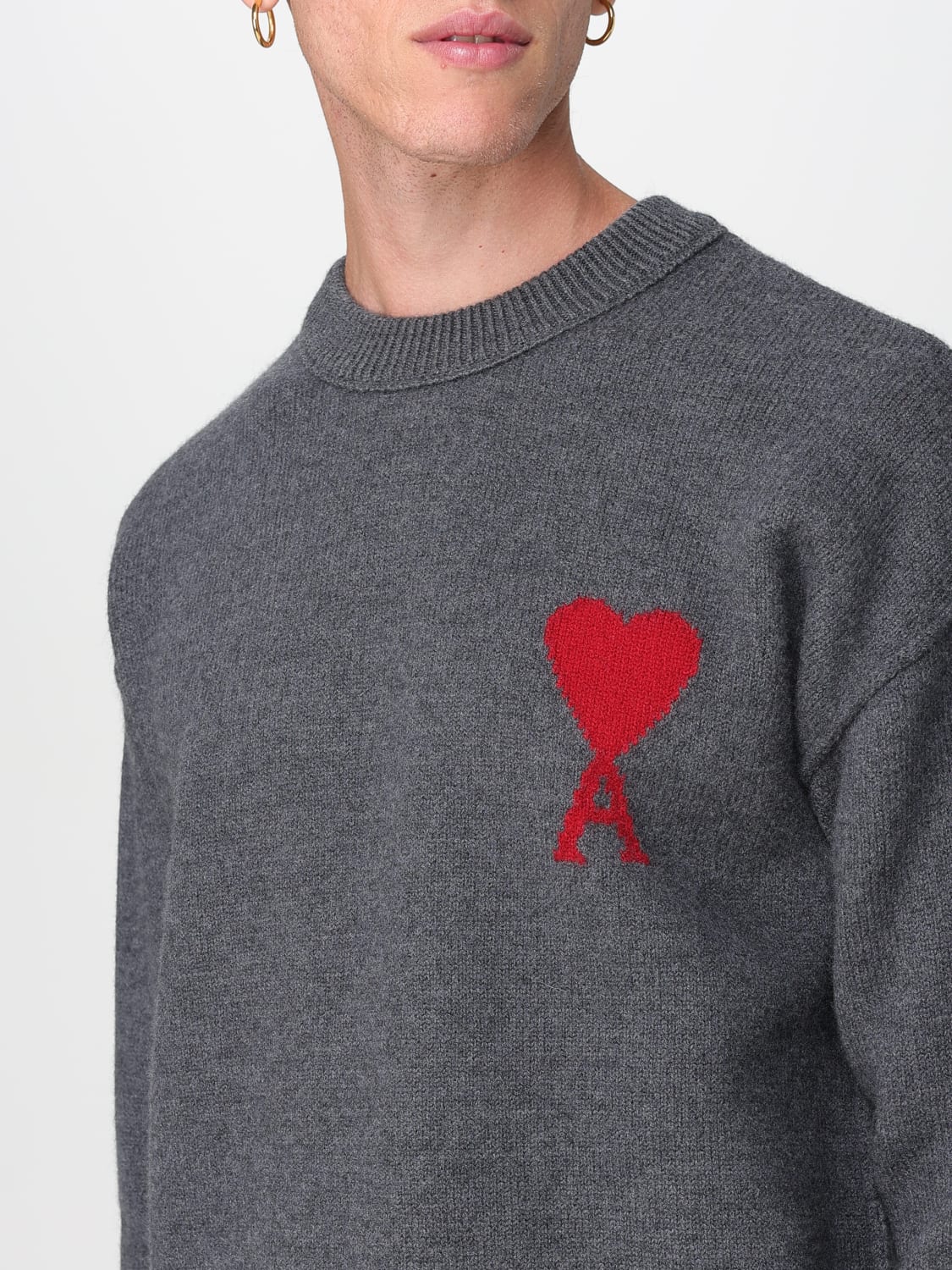 AMI PARIS SWEATER: Sweater men Ami Paris, Grey - Img 3