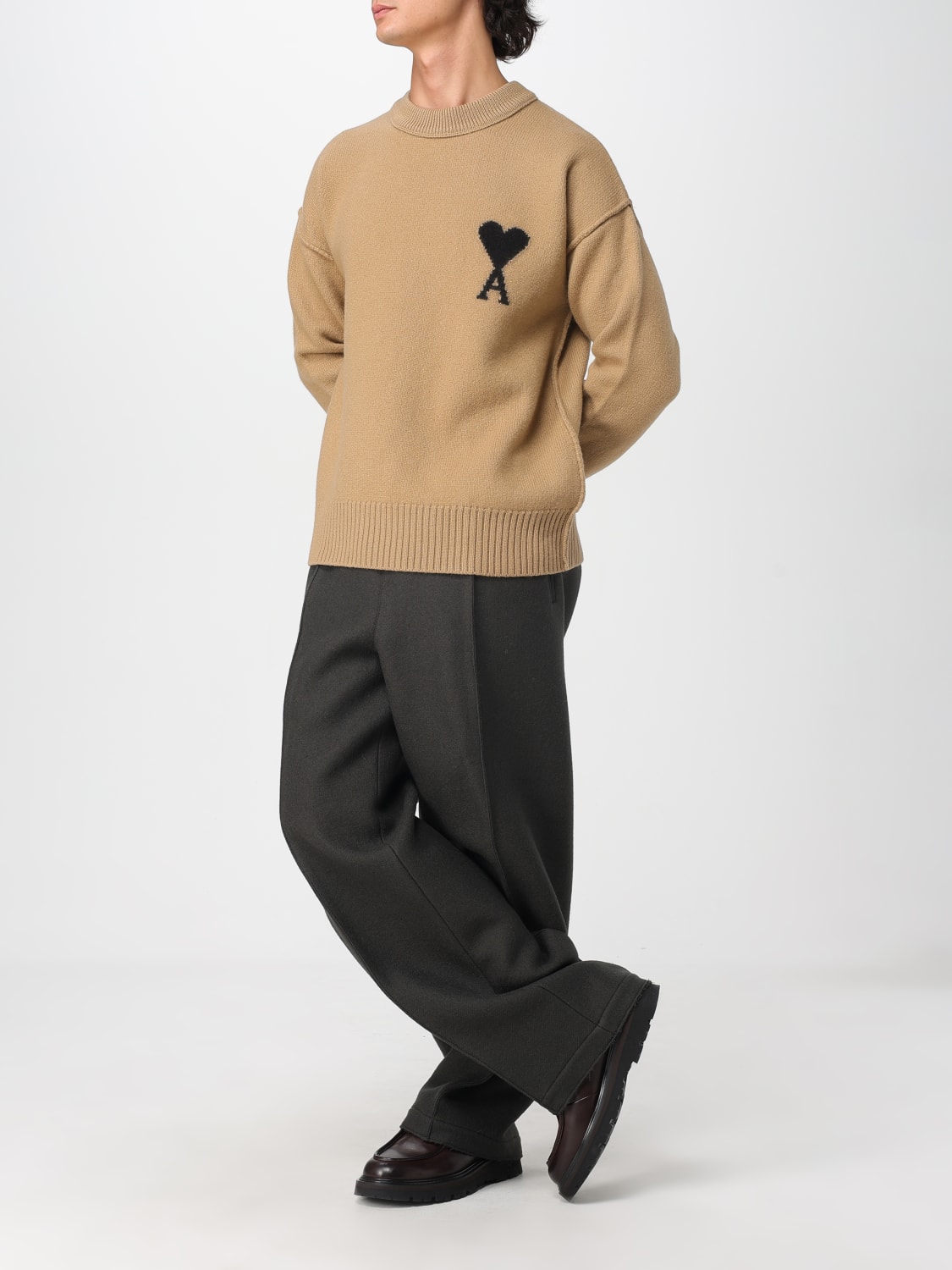 AMI PARIS SWEATER: Sweater men Ami Paris, Brown - Img 2